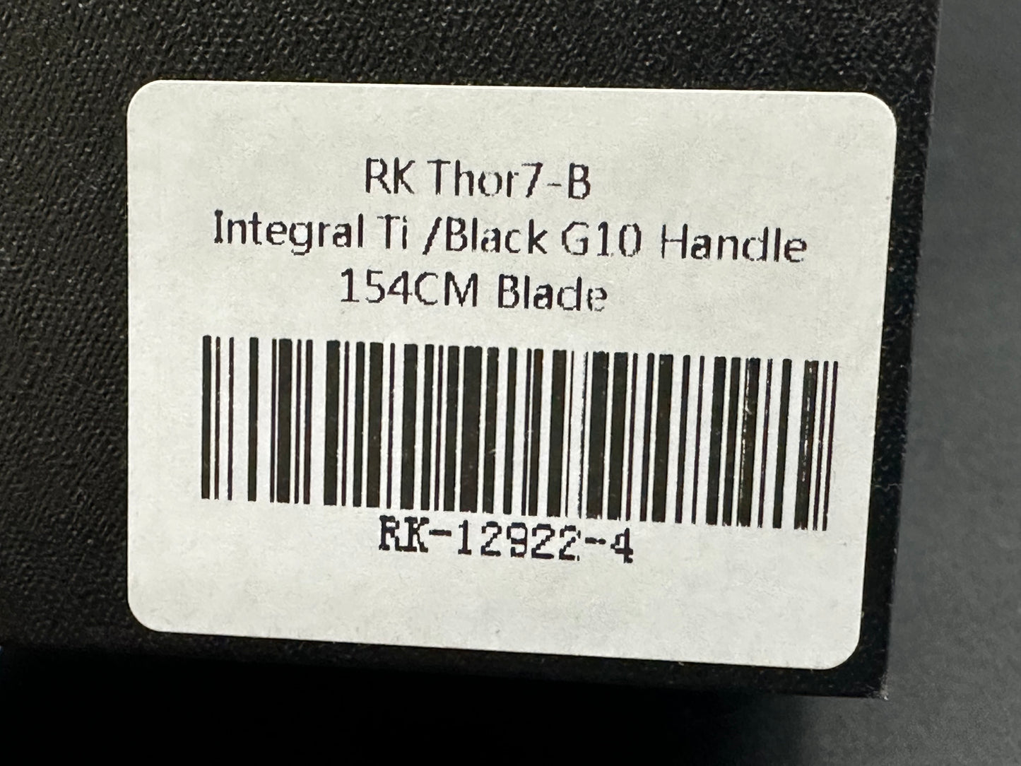 Rike Thor 7  Integral Titanium/Black G10 handle