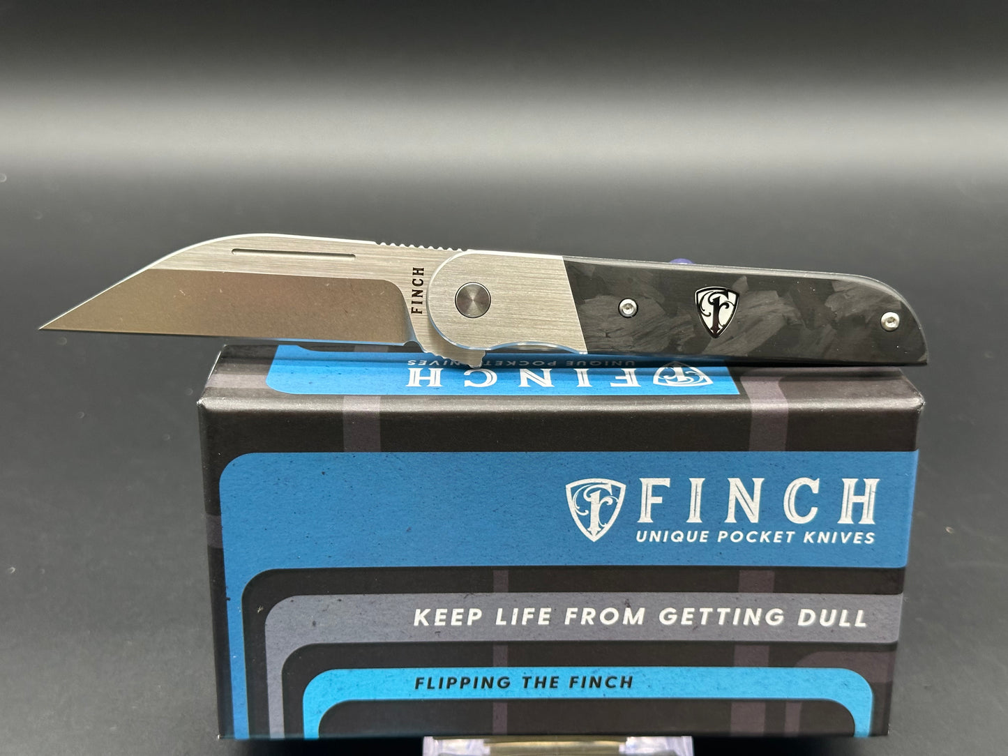 Finch Knife Co. Reciprocity Liner Lock Knife Black Carbon Fiber (3.1" Stonewash)