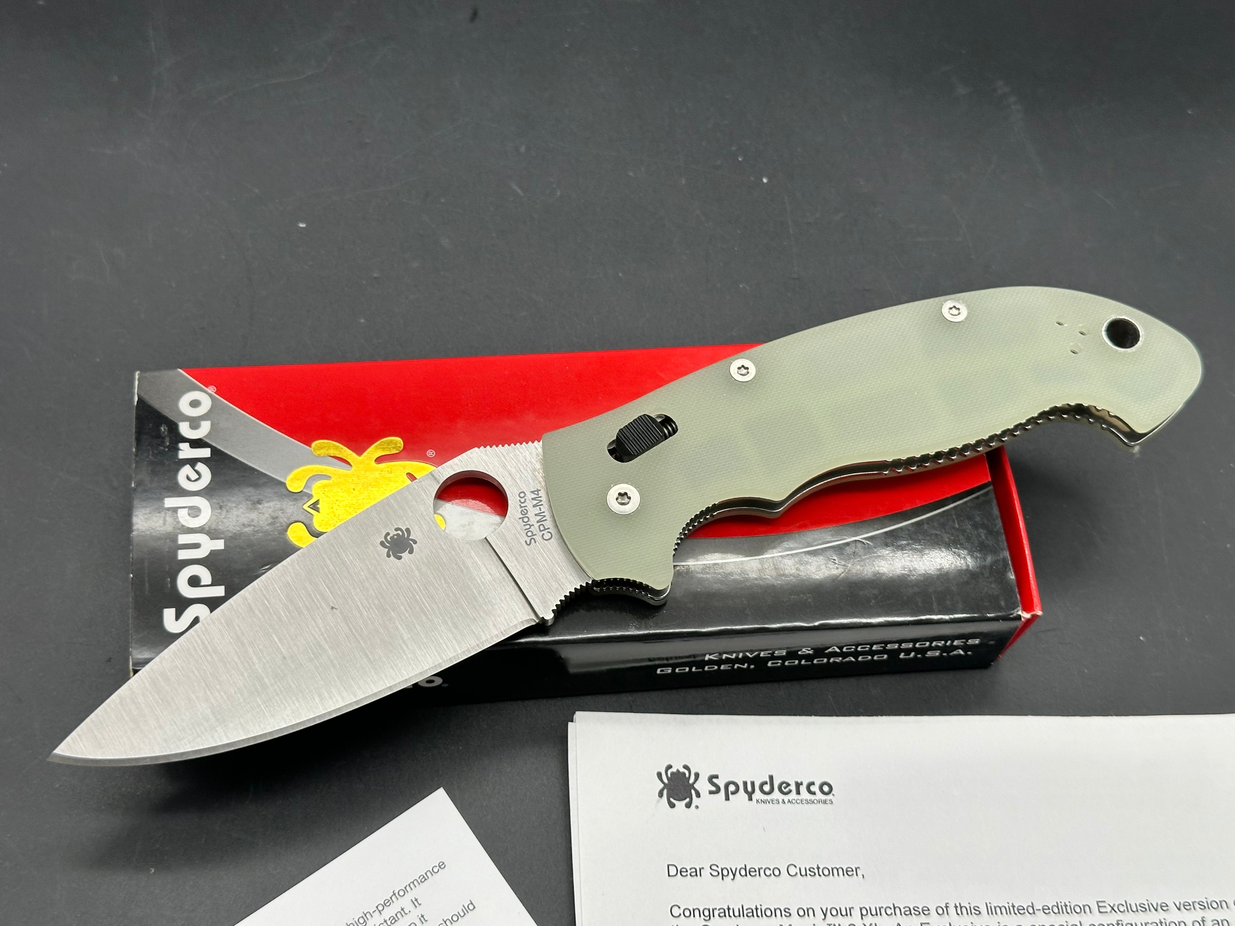 Spyderco Manix 2 XL M4 Natural G-10 Knife (3.88" Satin)