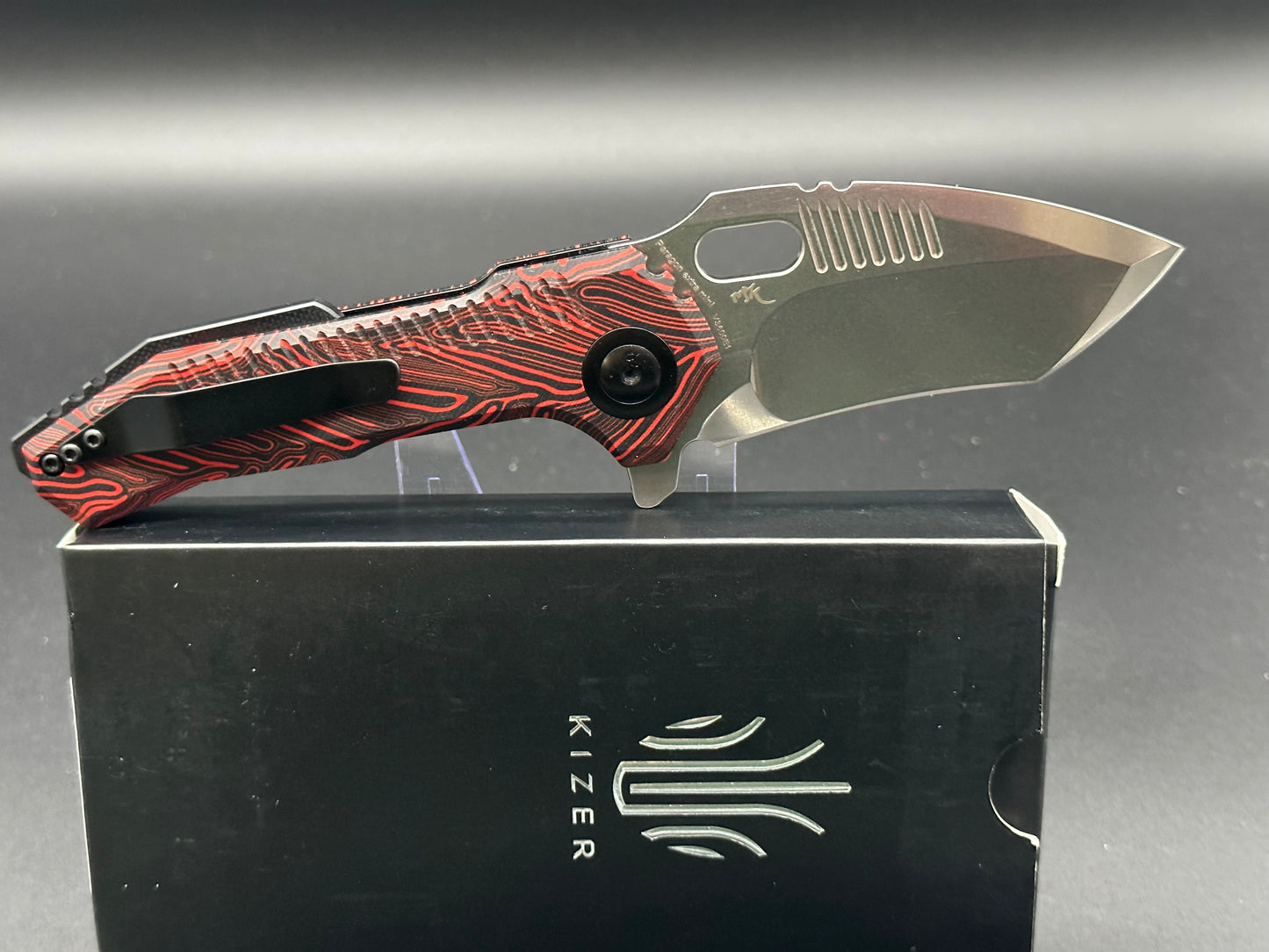 Kizer Paragon Extra Mini Red Gmascus G10 scales w/CPM-3V