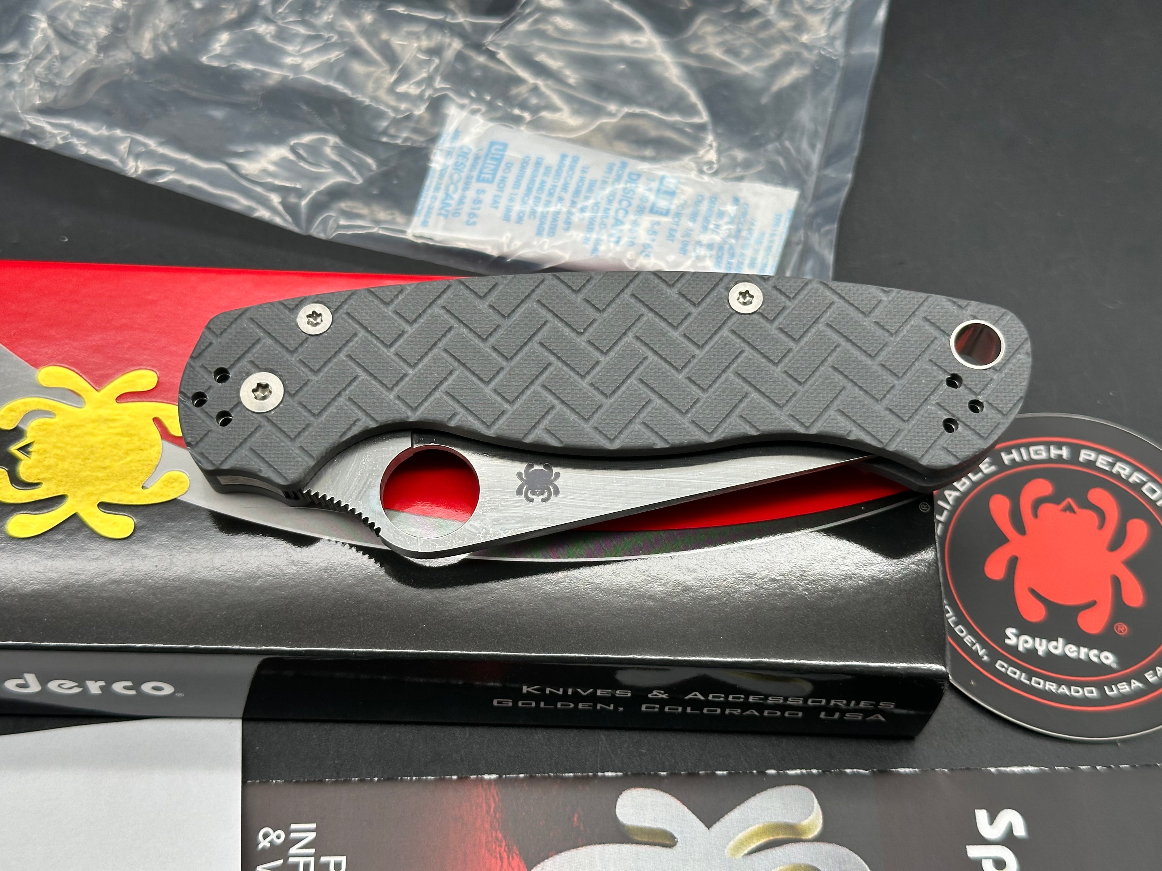 Spyderco Para Military 2 Satin Rex 76 Brick Dark Gray G10 Exclusive