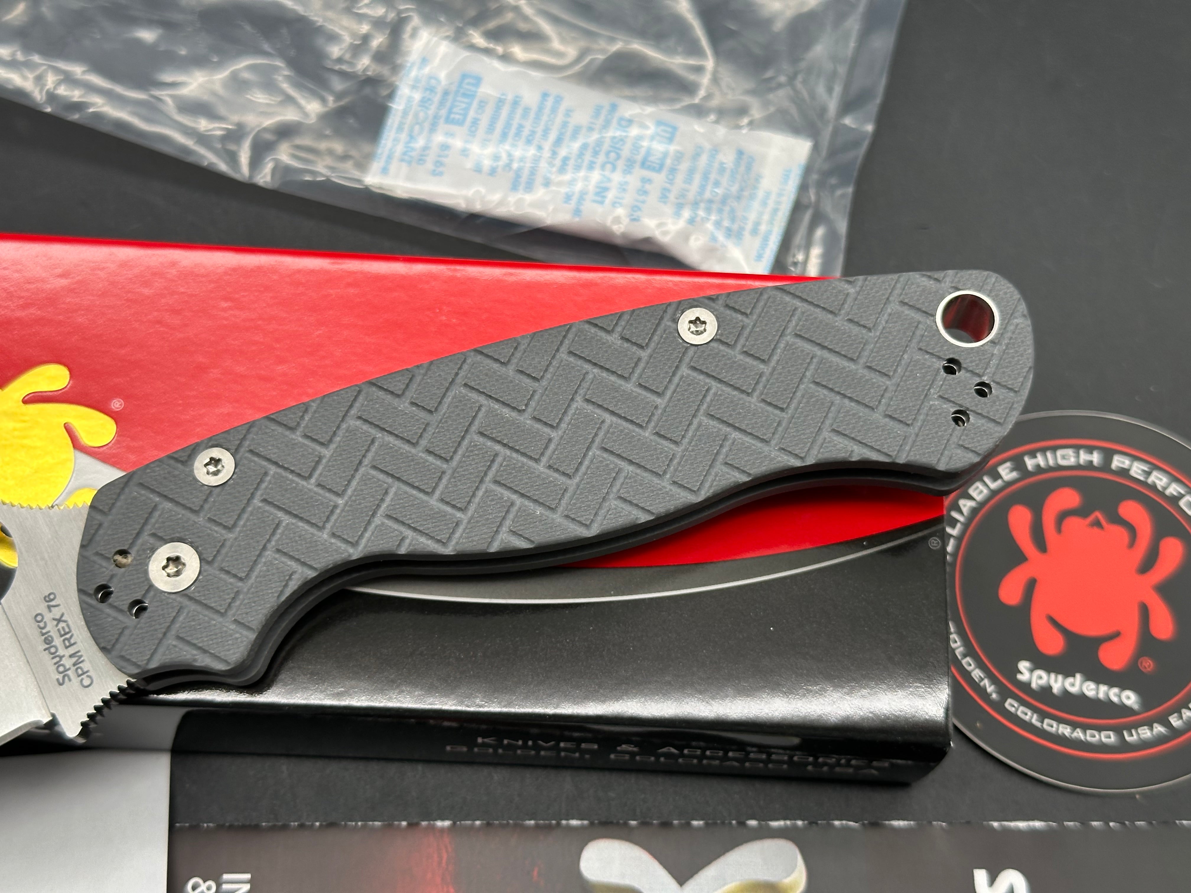 Spyderco Para Military 2 Satin Rex 76 Brick Dark Gray G10 Exclusive