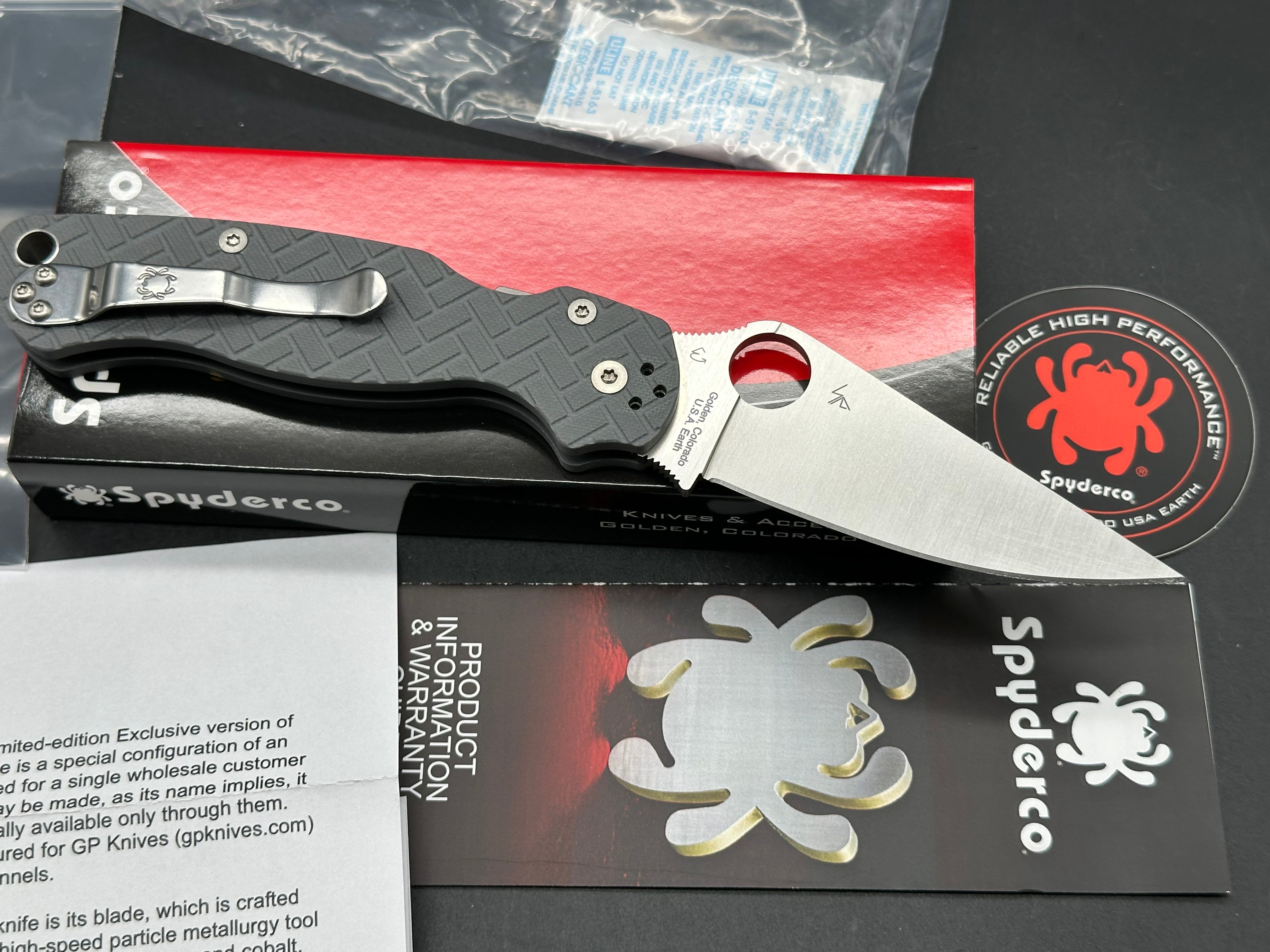 Spyderco Para Military 2 Satin Rex 76 Brick Dark Gray G10 Exclusive
