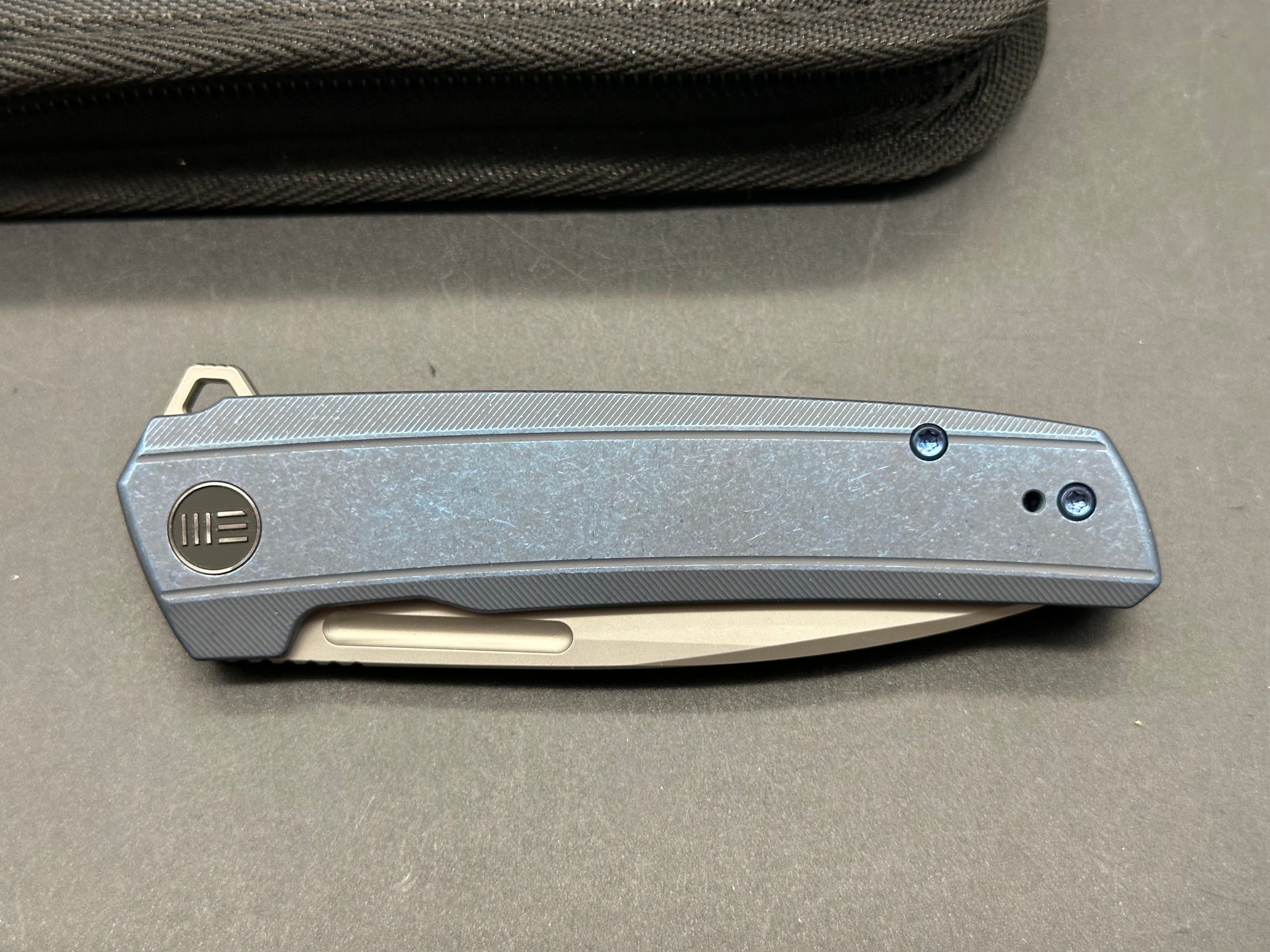 WE SPEEDSTER FOLDING KNIFE BLUE TITANIUM HANDLE 3.47" CPM 20CV BLADE