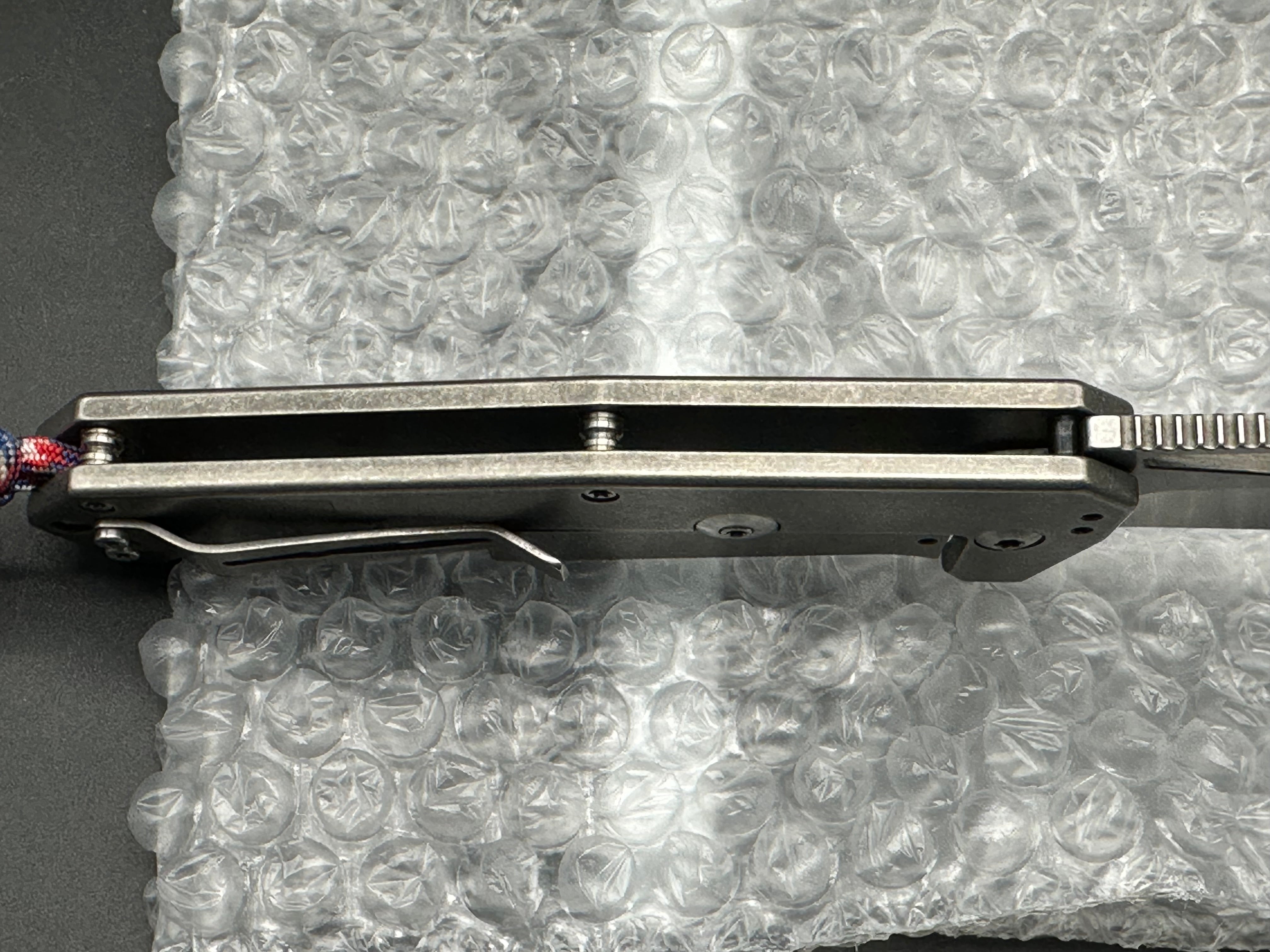 Burke Knives Hitman TAD Edition Flipper, Stonewashed PSF27 Blade Titanium Handle