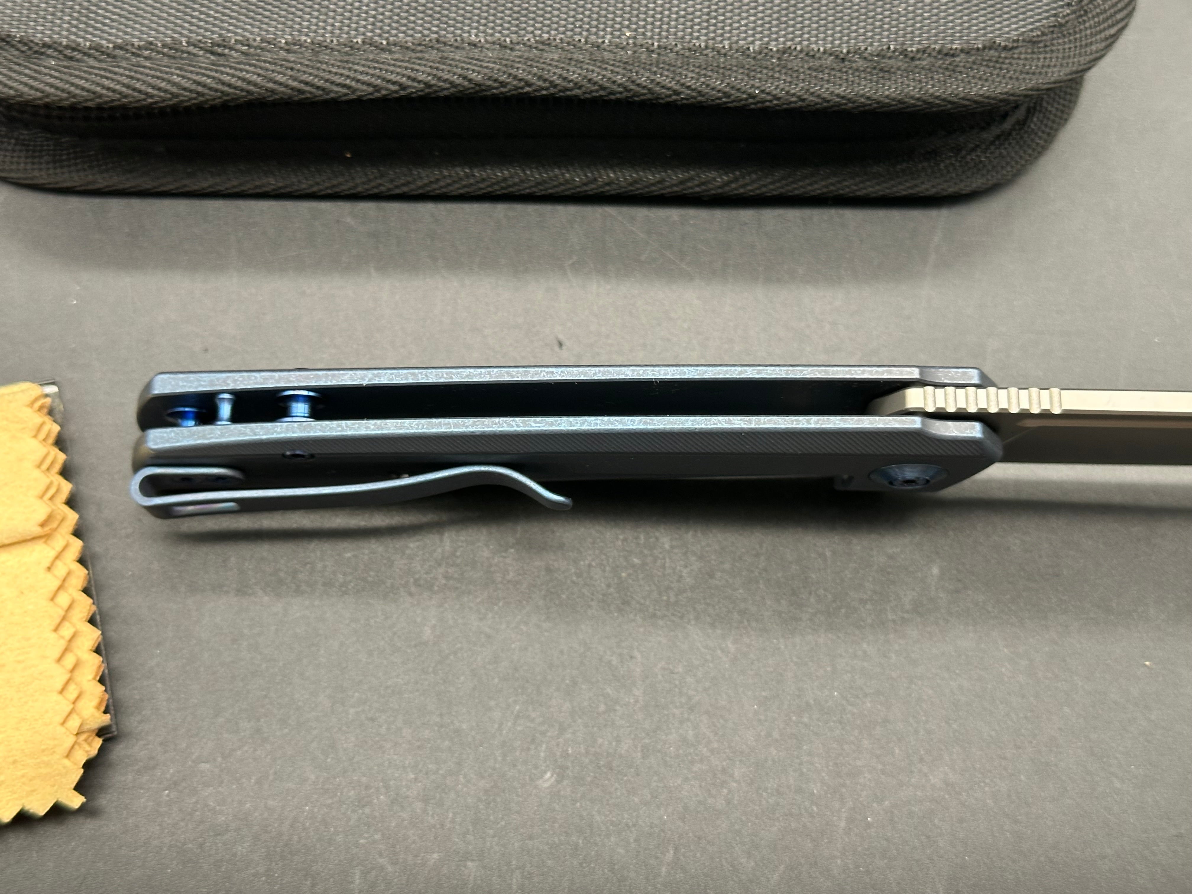 WE SPEEDSTER FOLDING KNIFE BLUE TITANIUM HANDLE 3.47" CPM 20CV BLADE