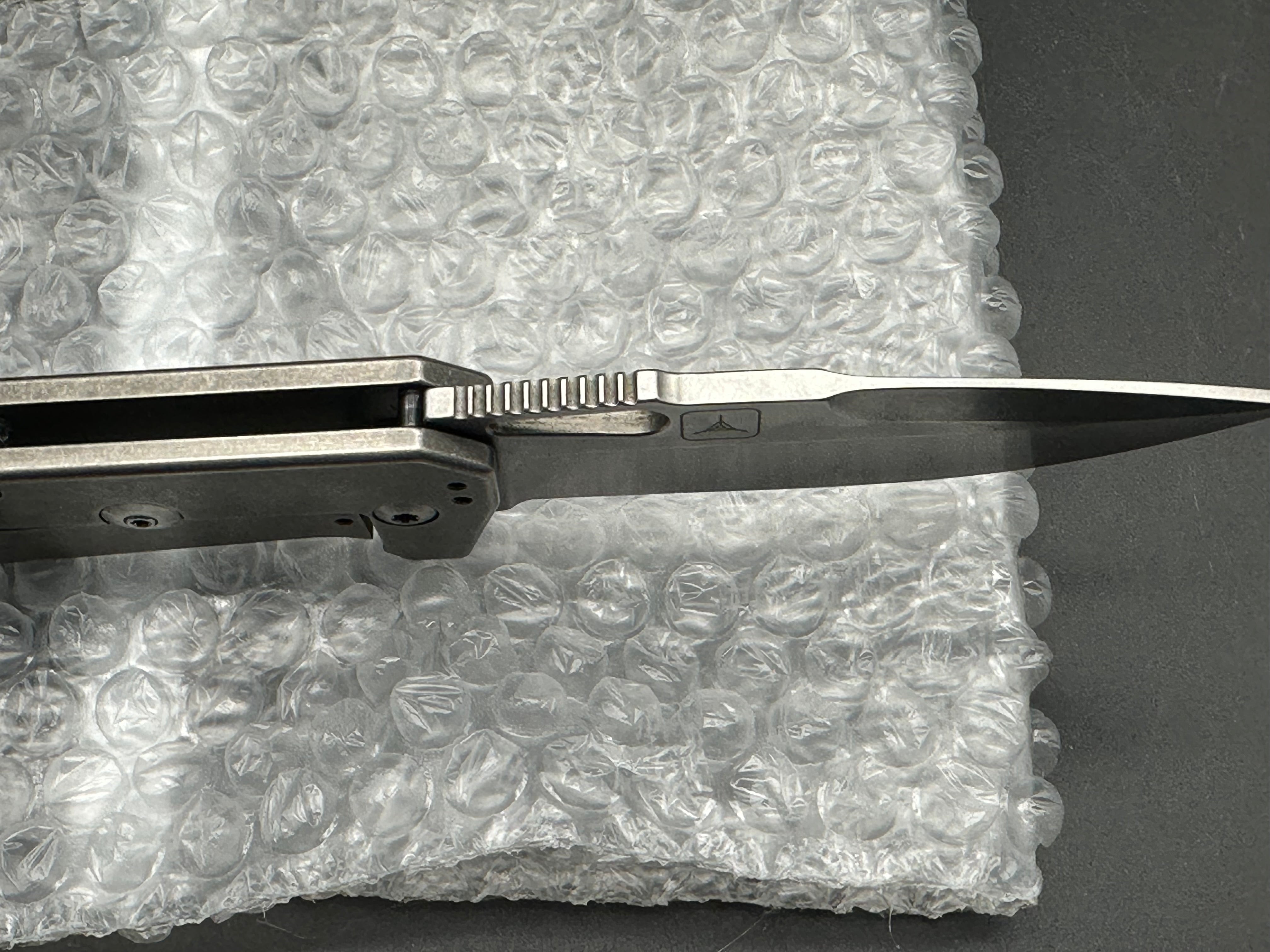 Burke Knives Hitman TAD Edition Flipper, Stonewashed PSF27 Blade Titanium Handle