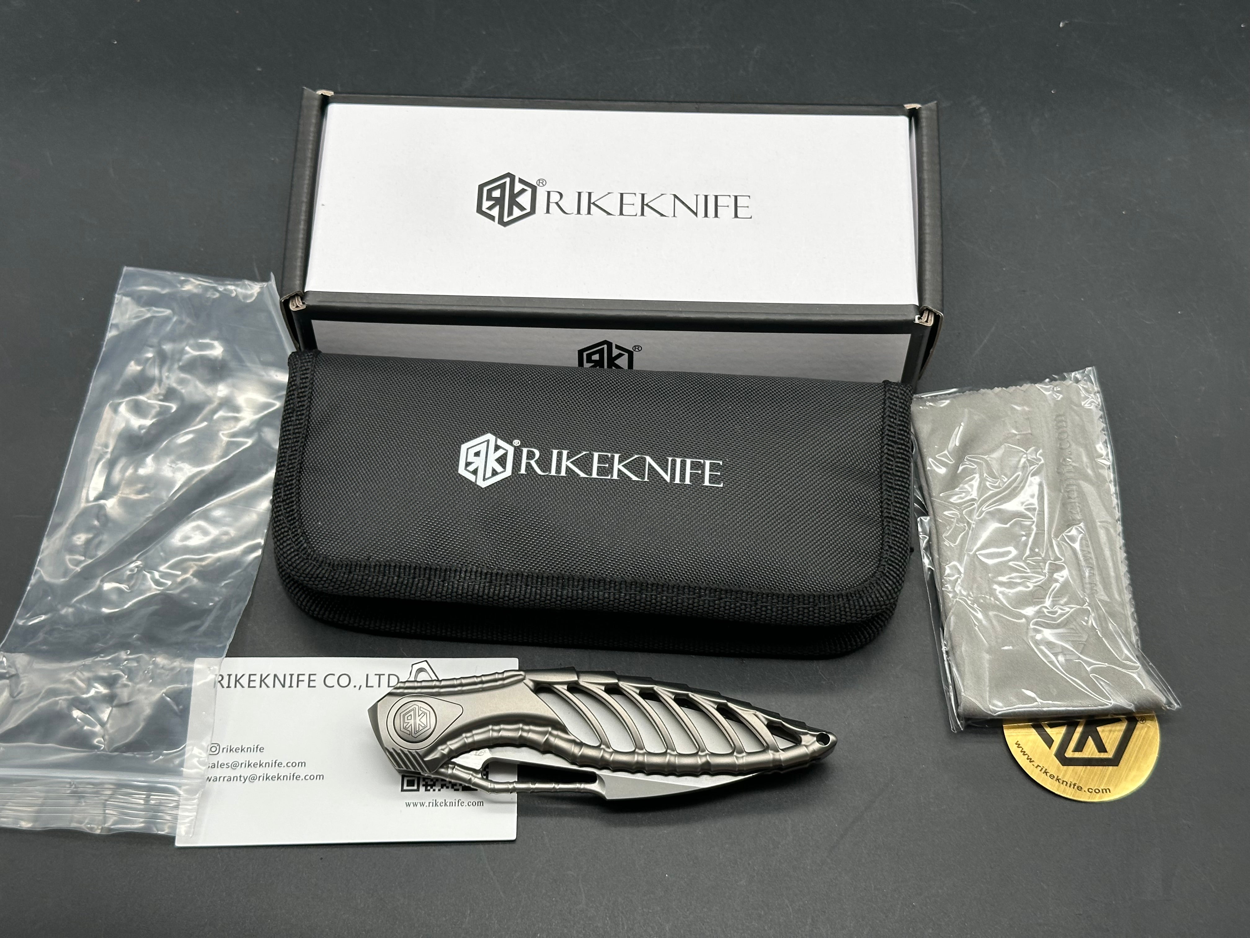 RIKE KNIFE THOR 6 M DG FOLDING KNIFE TITANIUM HANDLE M390 PLAIN EDGE