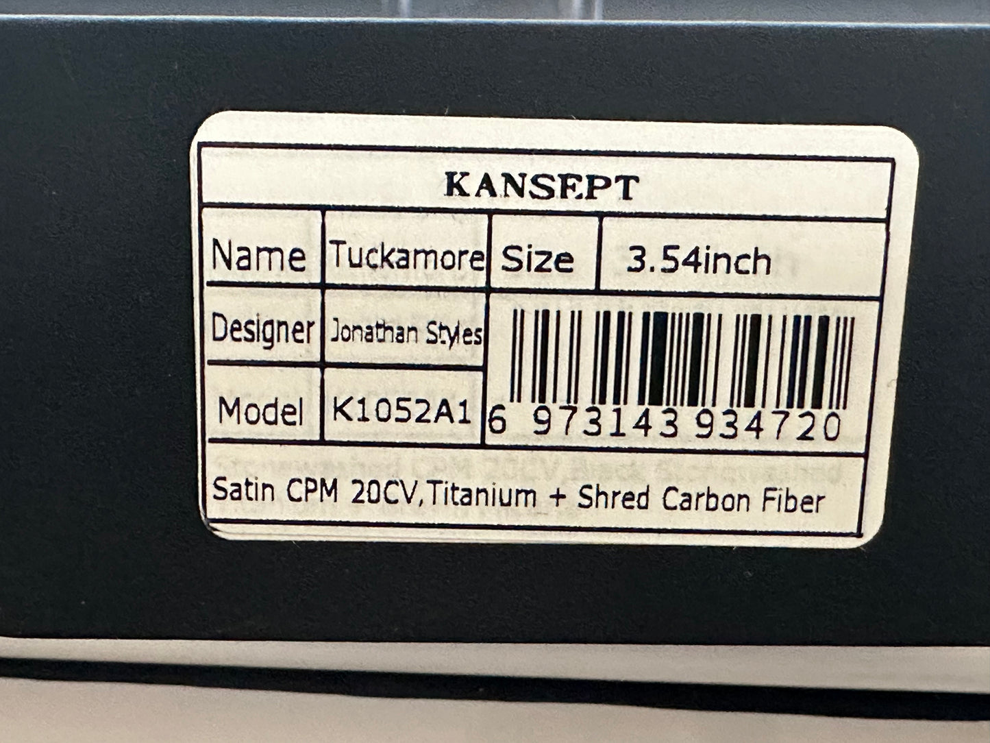 KANSEPT TUCKAMORE TITANIUM/SHRED CARBON FIBER