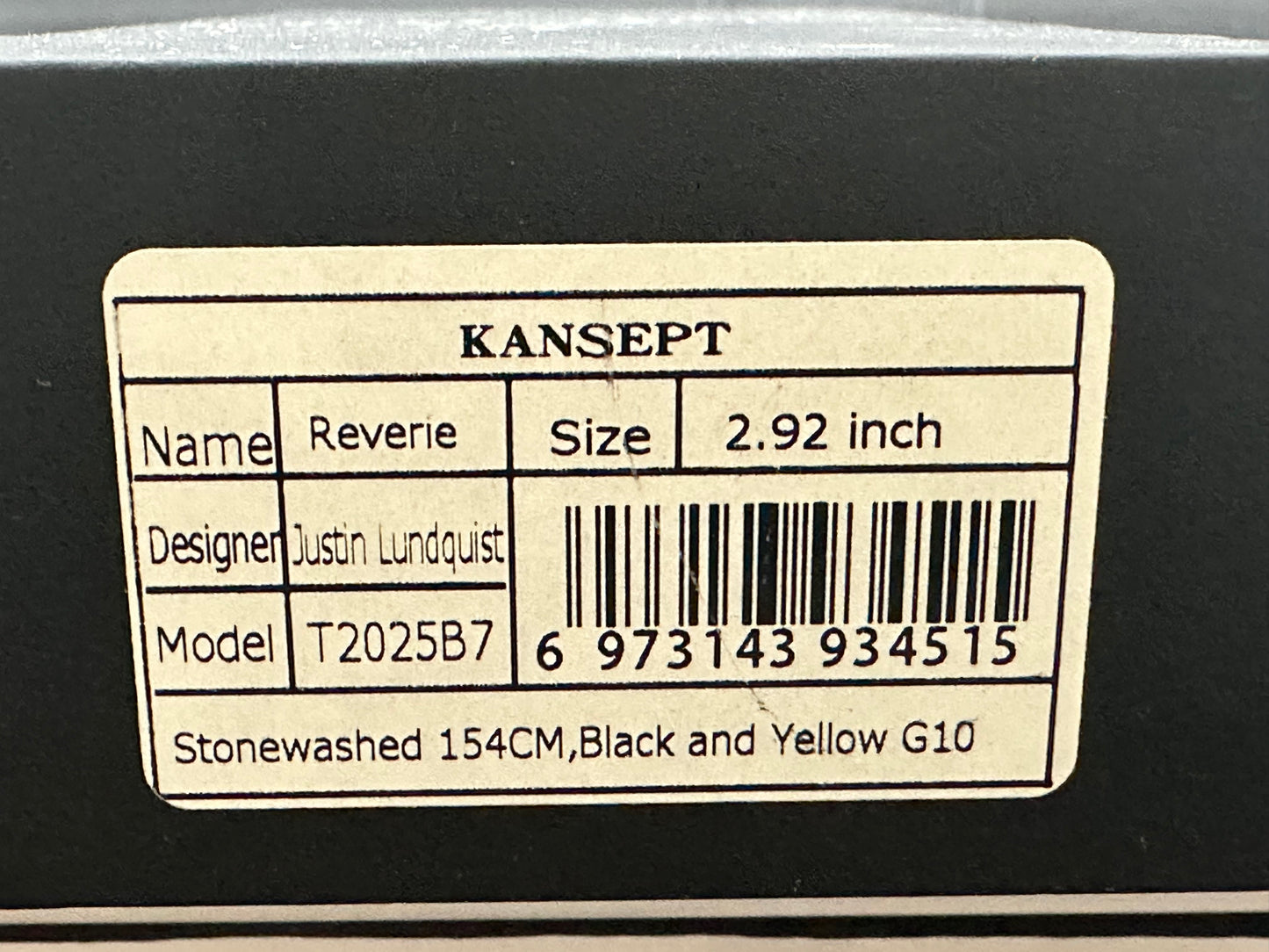 KANSEPT REVERIE FRONT FLIPPER BLACK & YELLOW G10