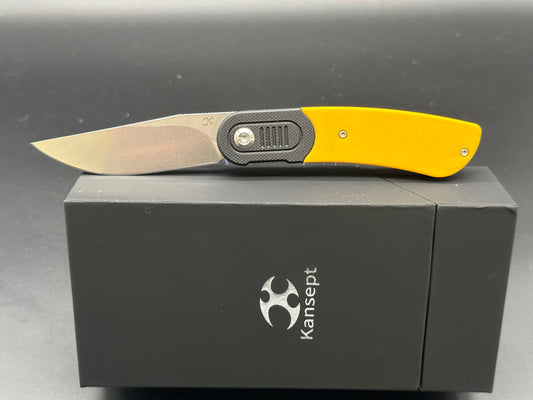 KANSEPT REVERIE FRONT FLIPPER BLACK & YELLOW G10