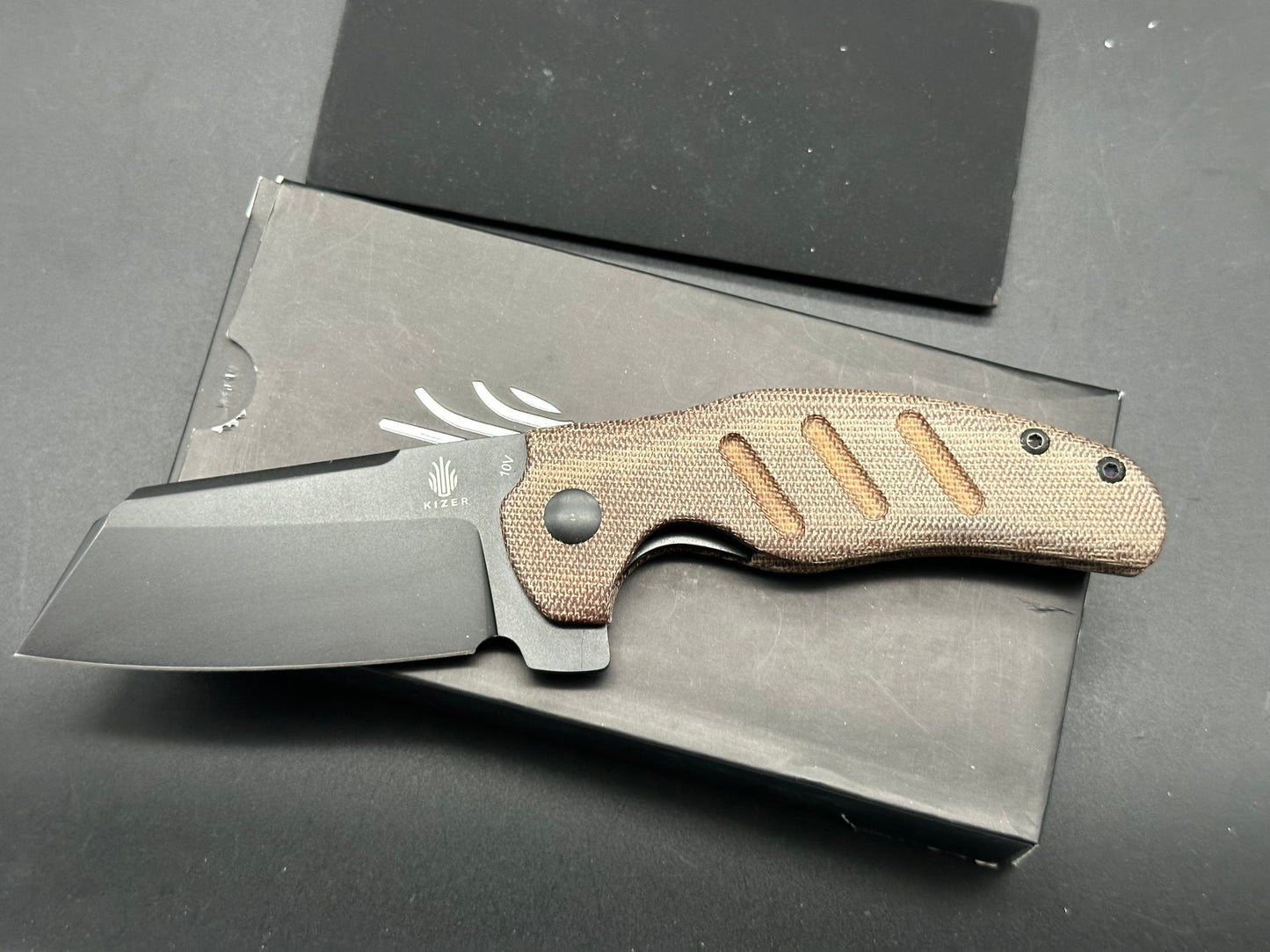 Kizer Sheepdog Liner Lock Knife Green Micarta (3.25" 10V)