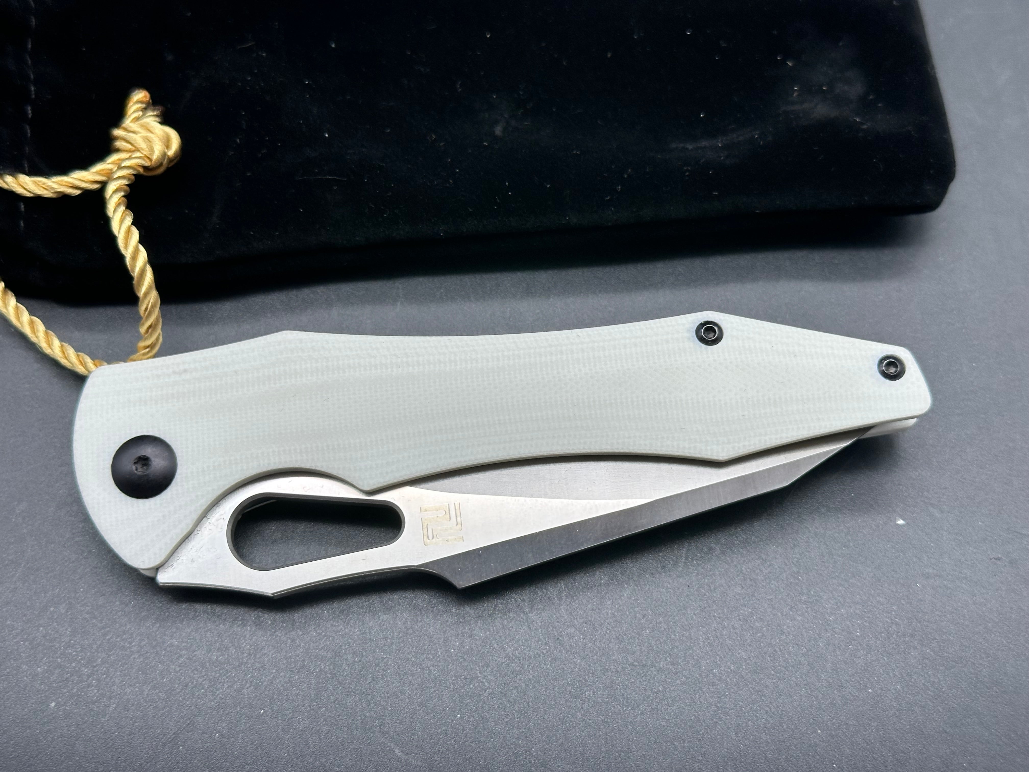 ARTISAN CUTLERY GREAT WHITE (WMK EXCLUSIVE) FOLDING KNIFE WHITE G10 SATIN BLADE