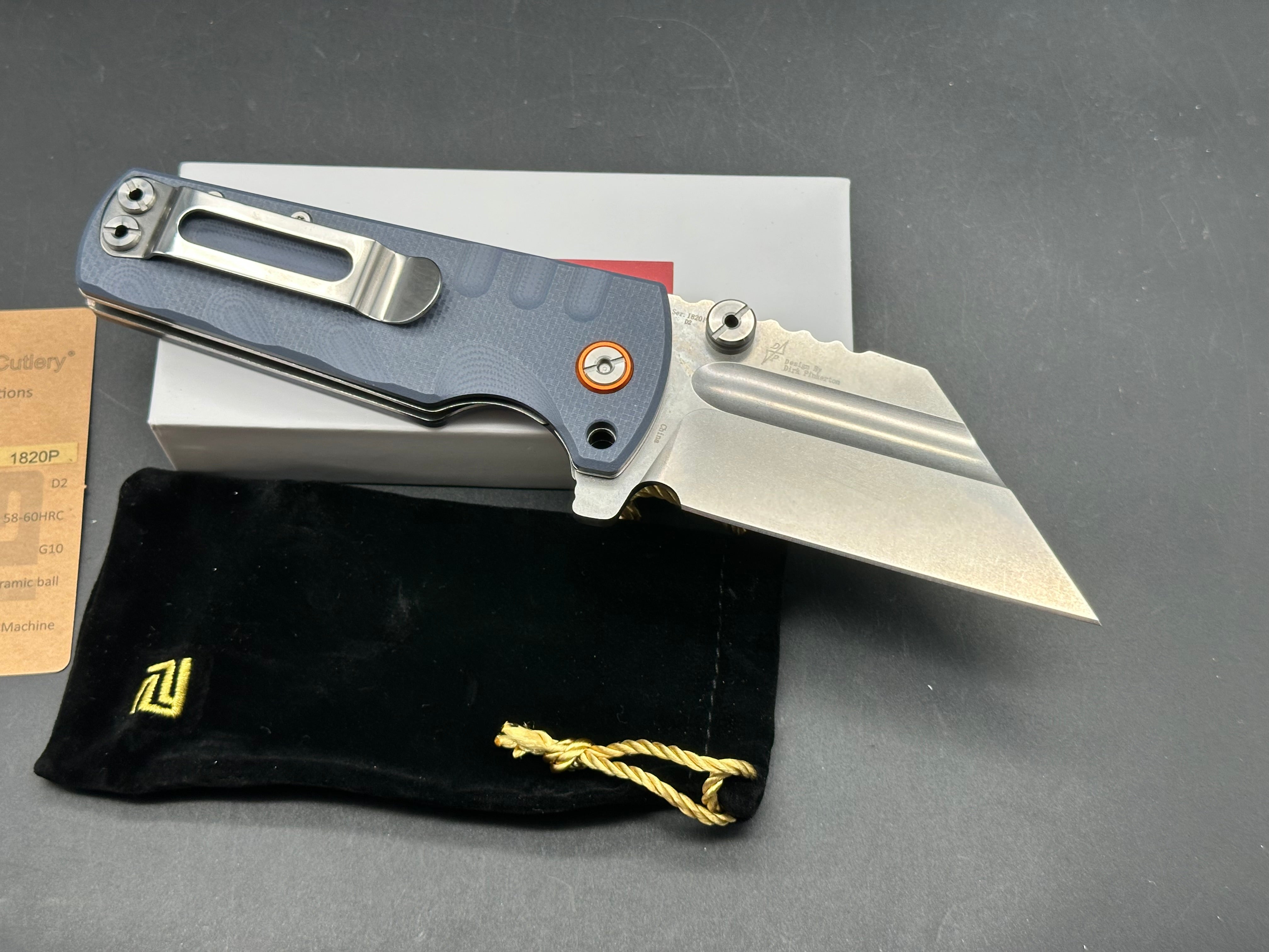 ARTISAN PROPONENT LINER LOCK KNIFE GRAY G10 HANDLE PLAIN D2 BLADE