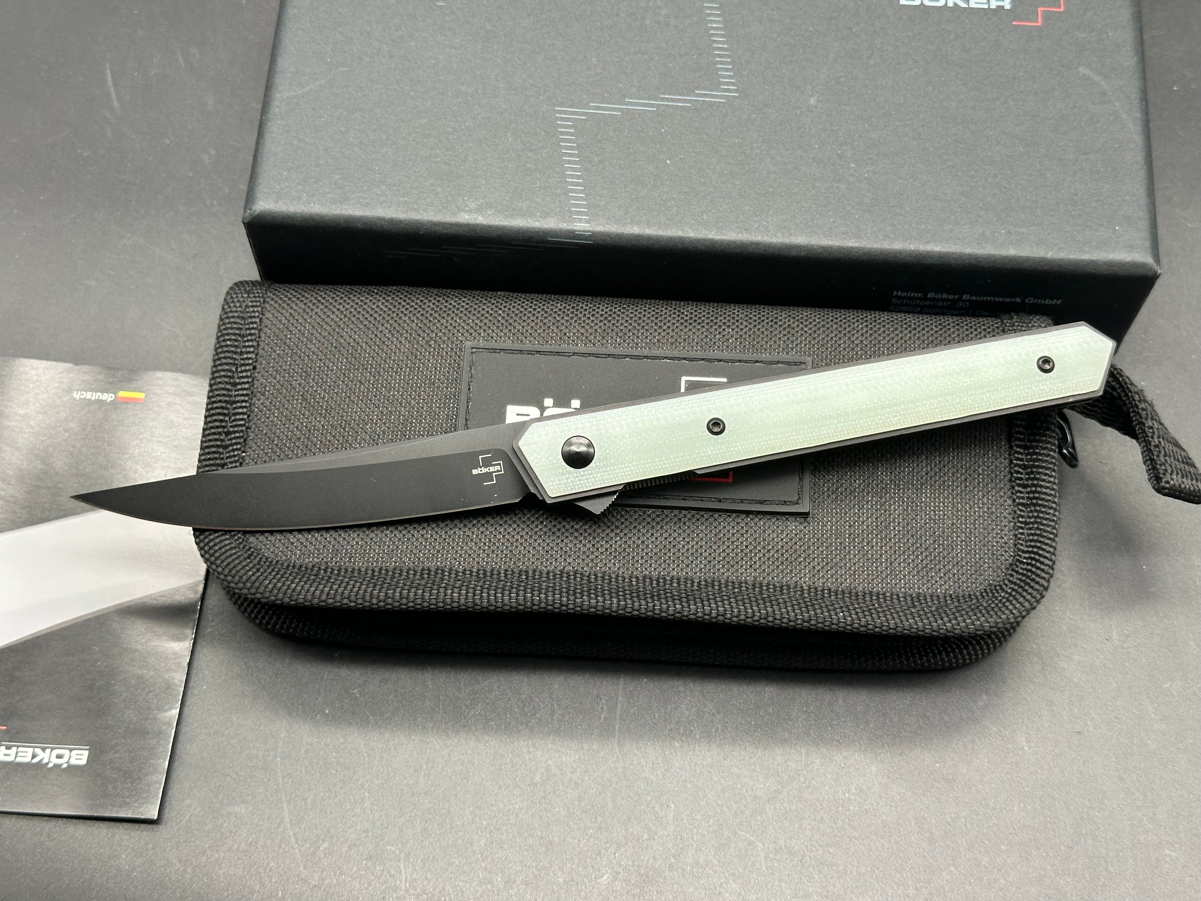 Boker Plus Kwaiken Air Liner Lock Knife Jade G-10 (3.6" Black)