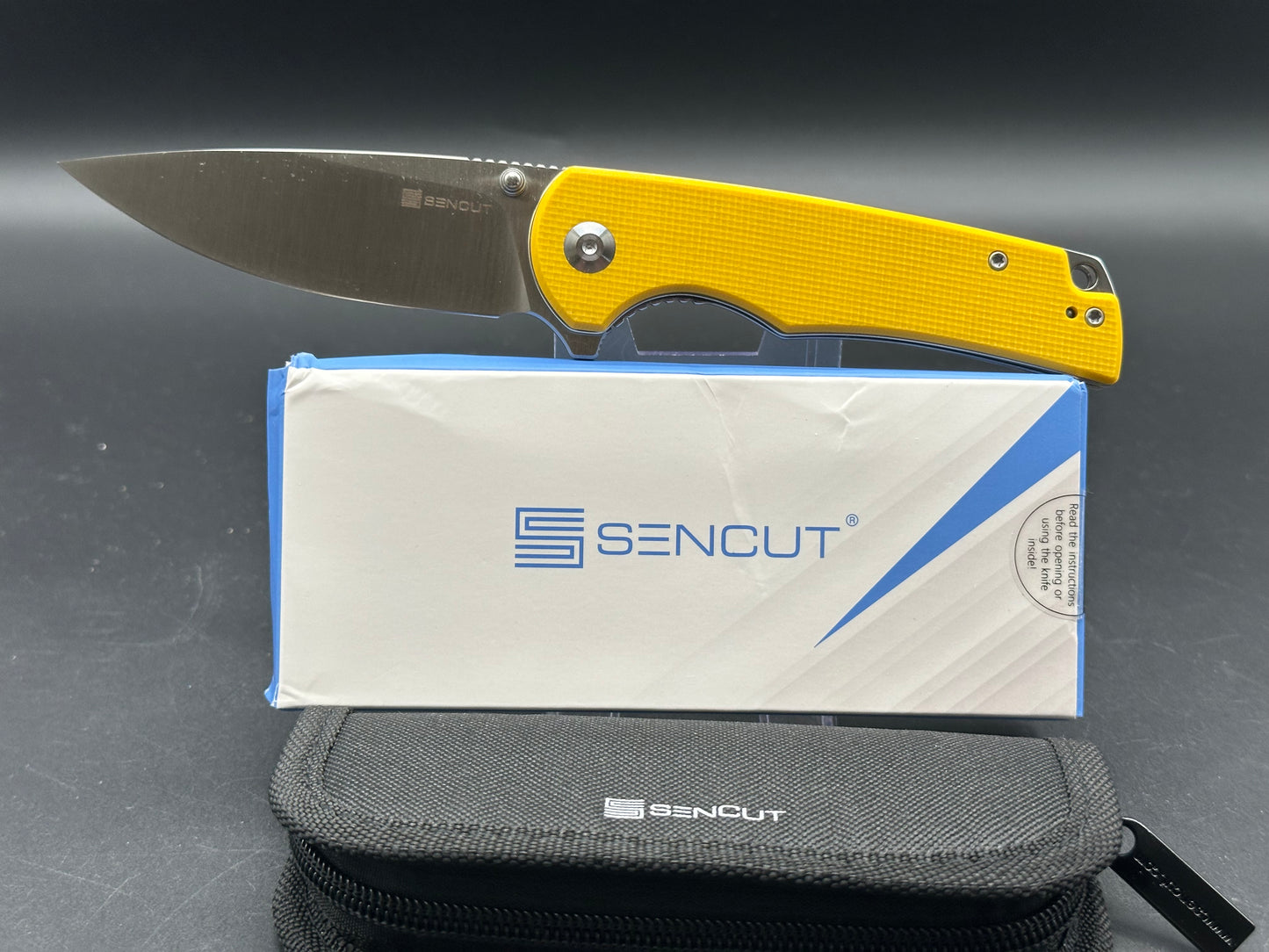 SENCUT PRAKTISK FOLDING KNIFE YELLOW G10 HANDLE 9CR18MOV