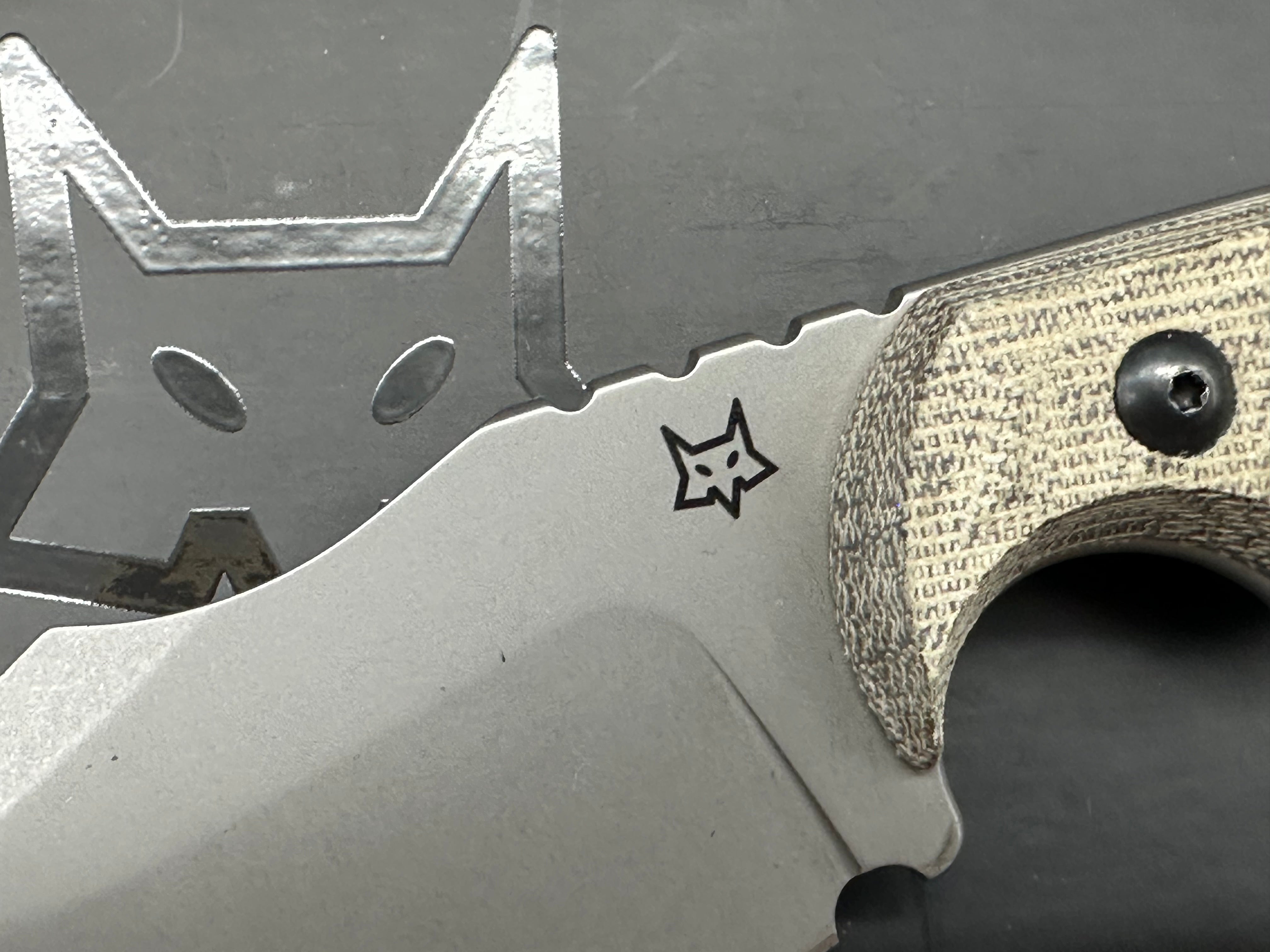 Fox Knives Monkey Thumper Fixed Blade Knife OD Green Micarta (3.5" Stonewash)