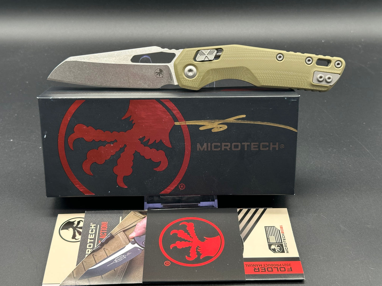 Microtech Standard Issue MSI RAM-LOK Knife | OD Green G10 | Stonewash M390MK