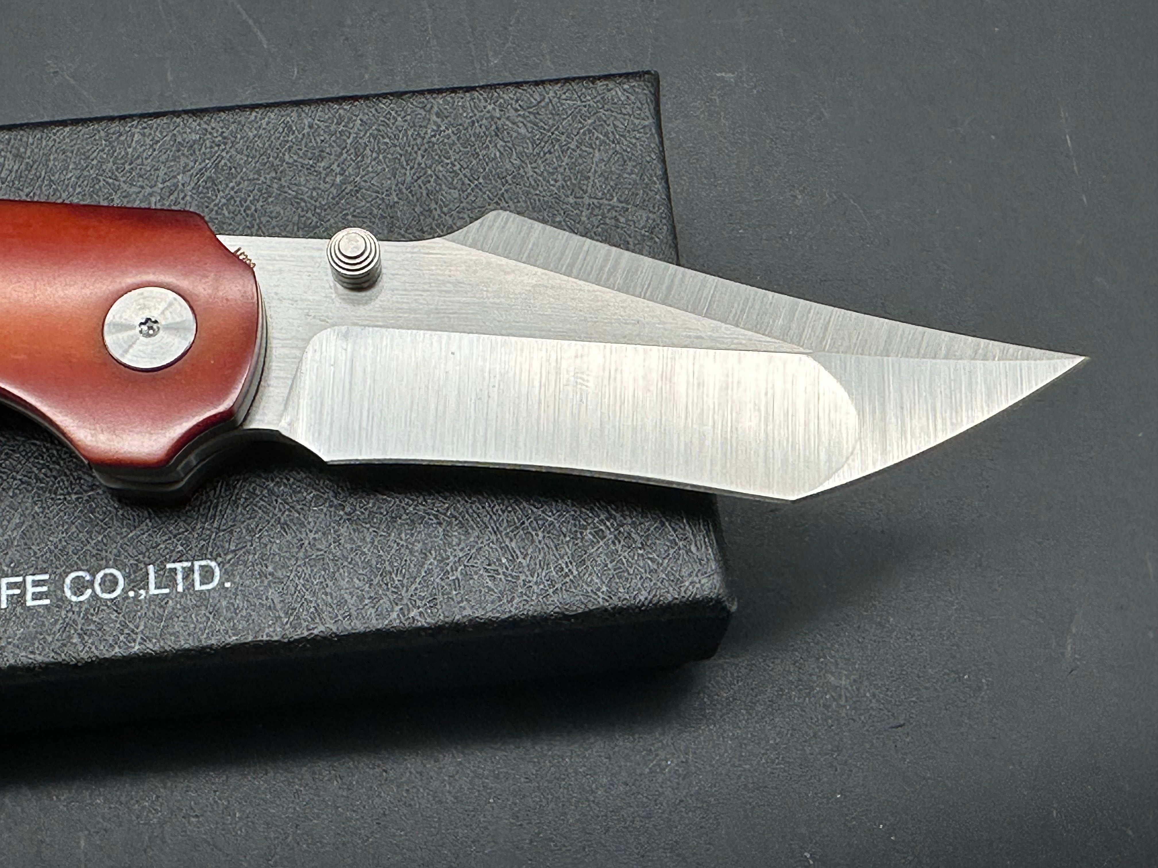 TUYA WOLF FOLDING KNIFE ORANGE MICARTA HANDLE M390