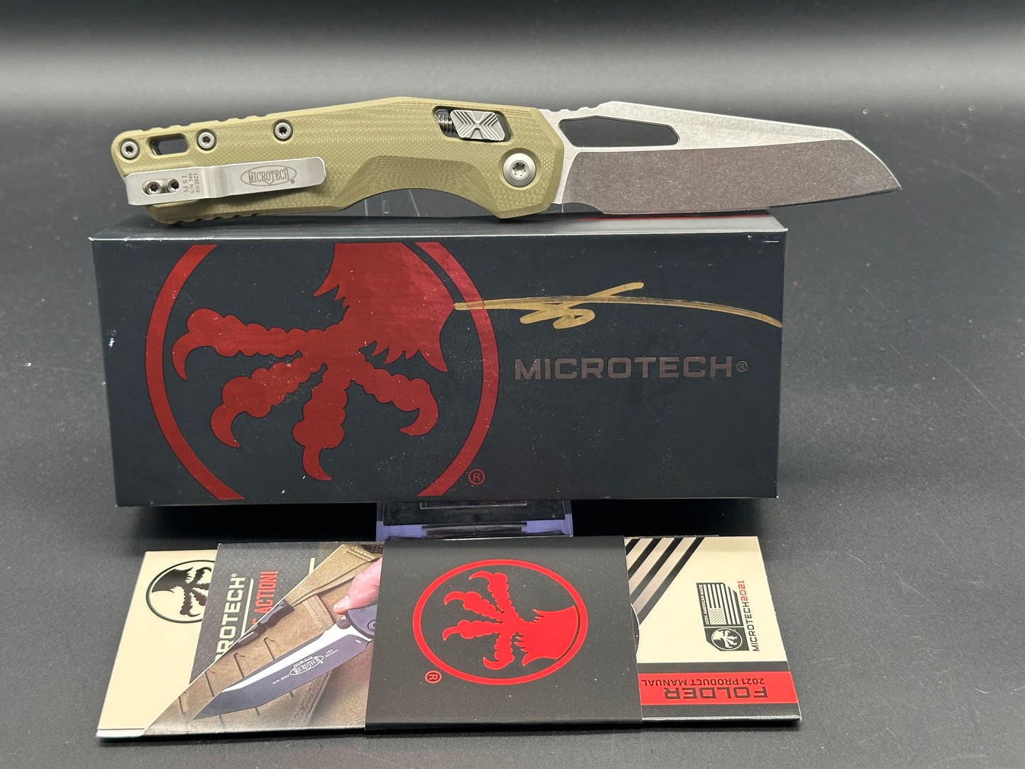 Microtech Standard Issue MSI RAM-LOK Knife | OD Green G10 | Stonewash M390MK