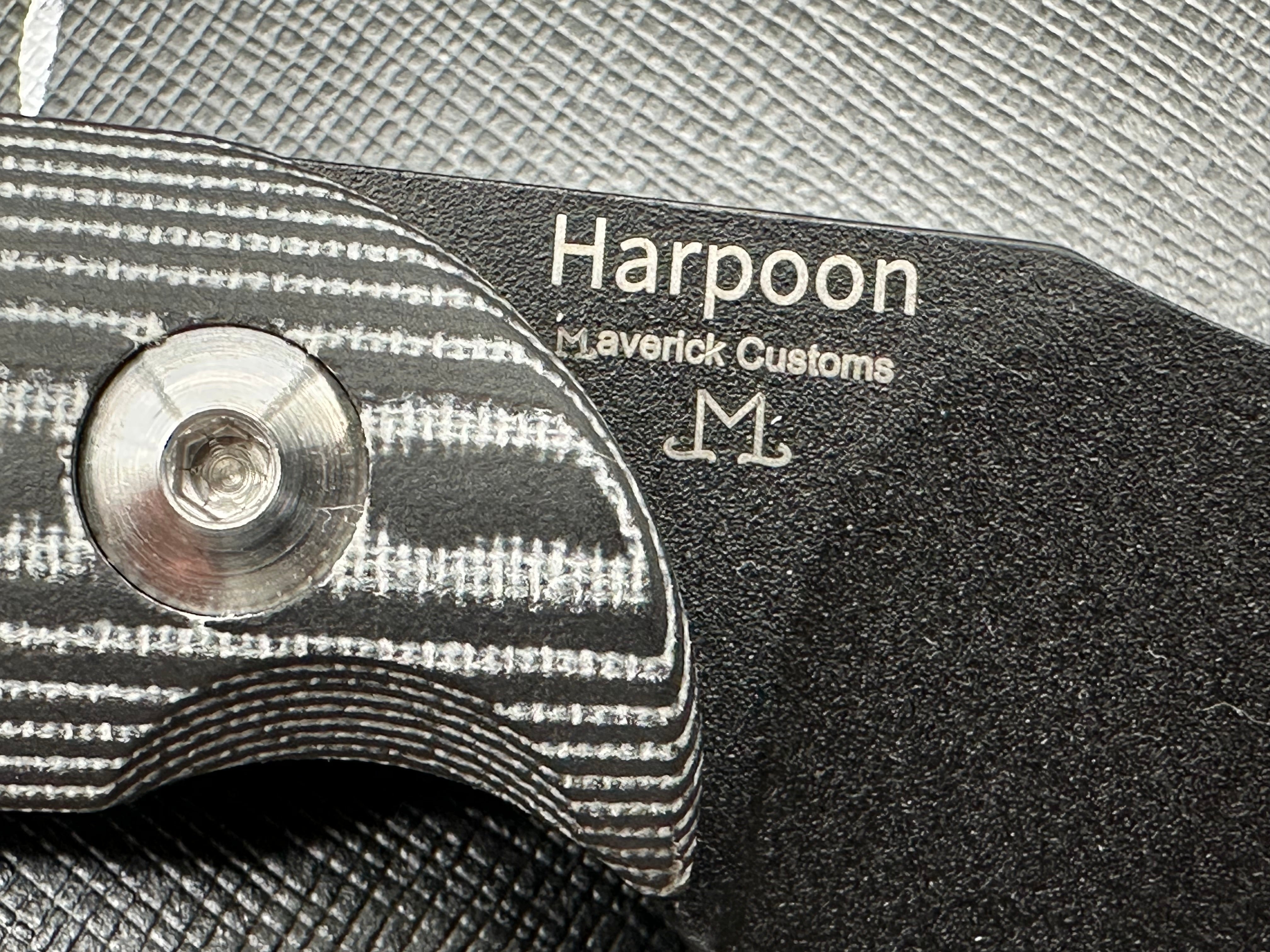 KIZER HARPOON FIXED BLADE KNIFE MICARTA HANDLE PLAIN BLACK D2 BLADE