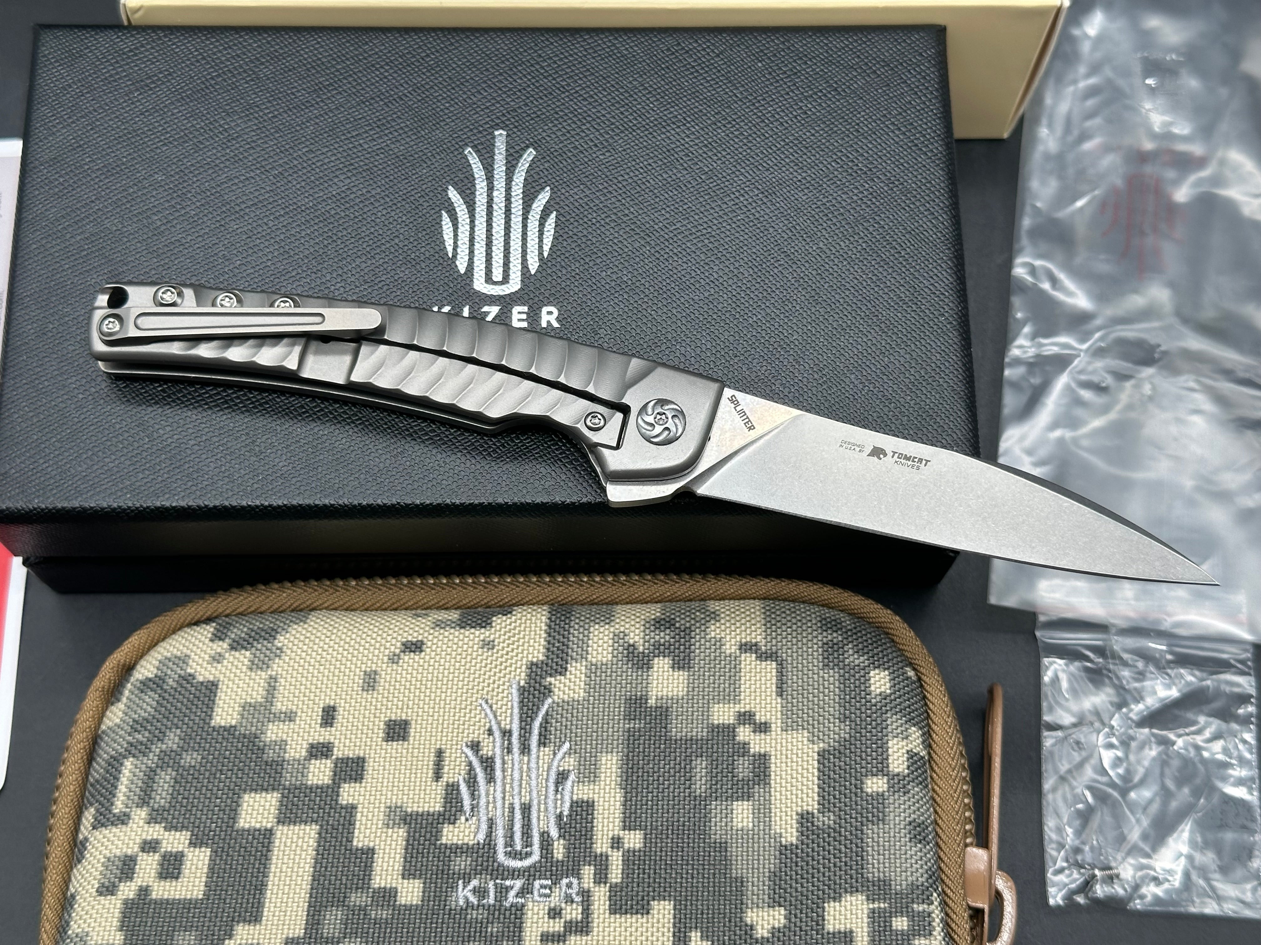 KIZER CUTLERY SPLINTER FRAMELOCK FOLDING KNIFE
