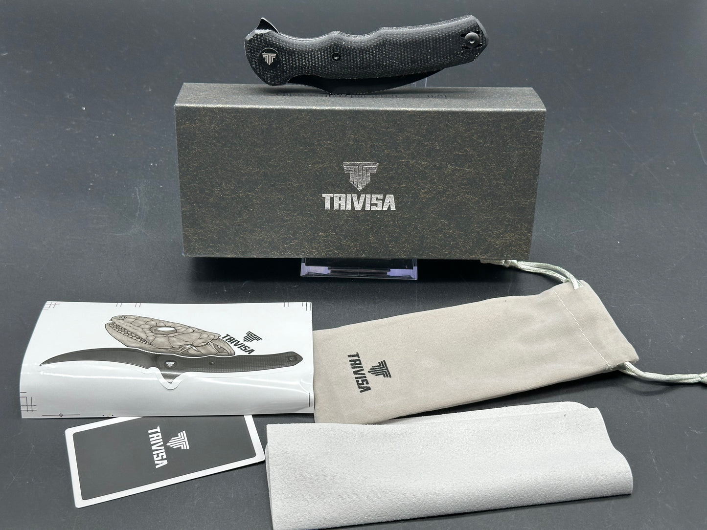 Trivisa Lacerta 14C28N Steel Blade,Black Micarta Handle