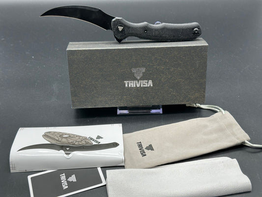 Trivisa Lacerta 14C28N Steel Blade,Black Micarta Handle