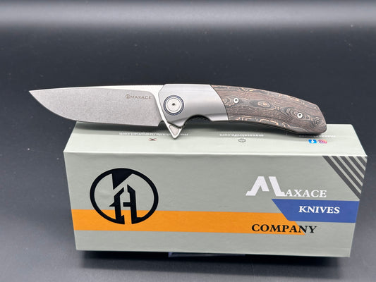 MAXACE MAMBA FOLDING KNIFE GREY CARBON FIBER HANDLE S90V