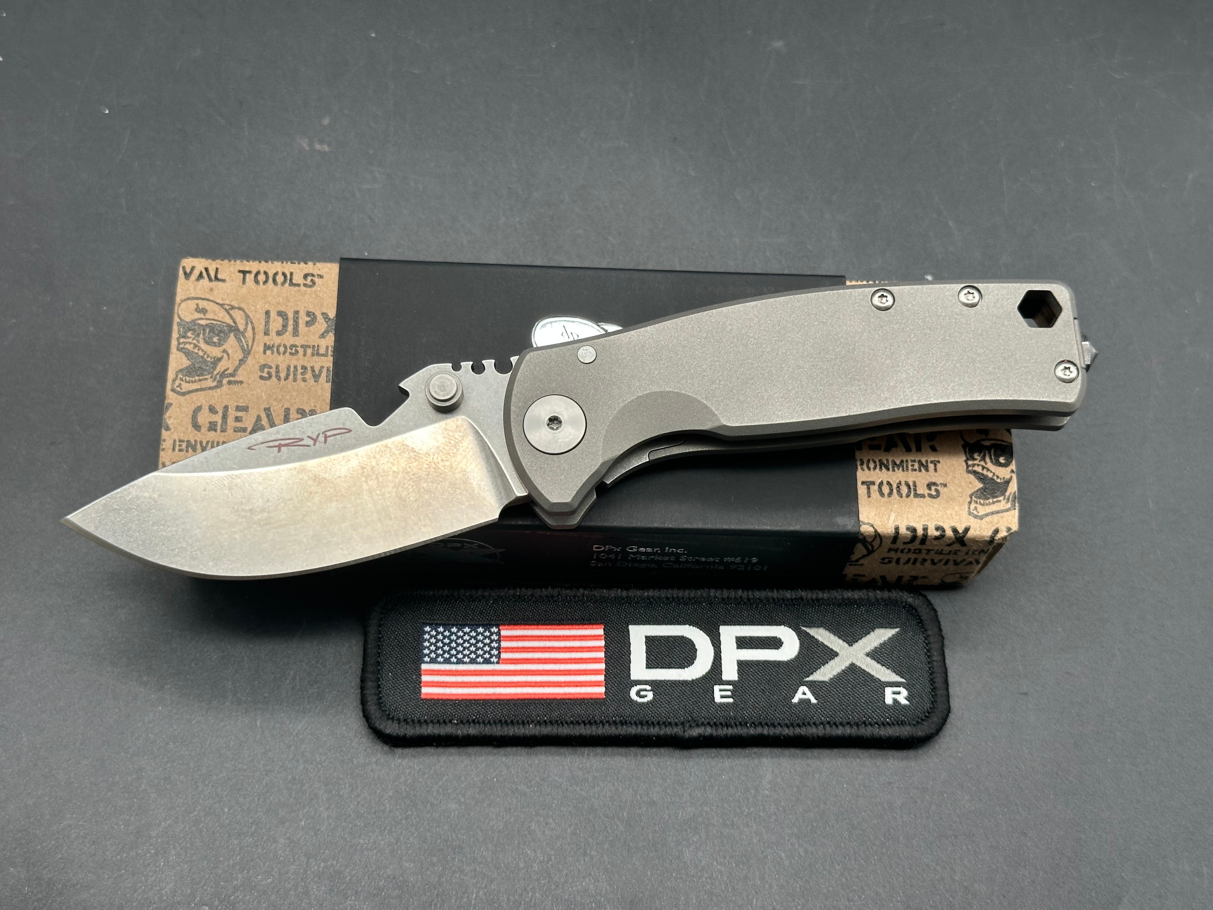 DPx HEST/F Urban Titanium Framelock, 2.9" CPM S35VN Plain Blade, DPXHSF028-P2-123