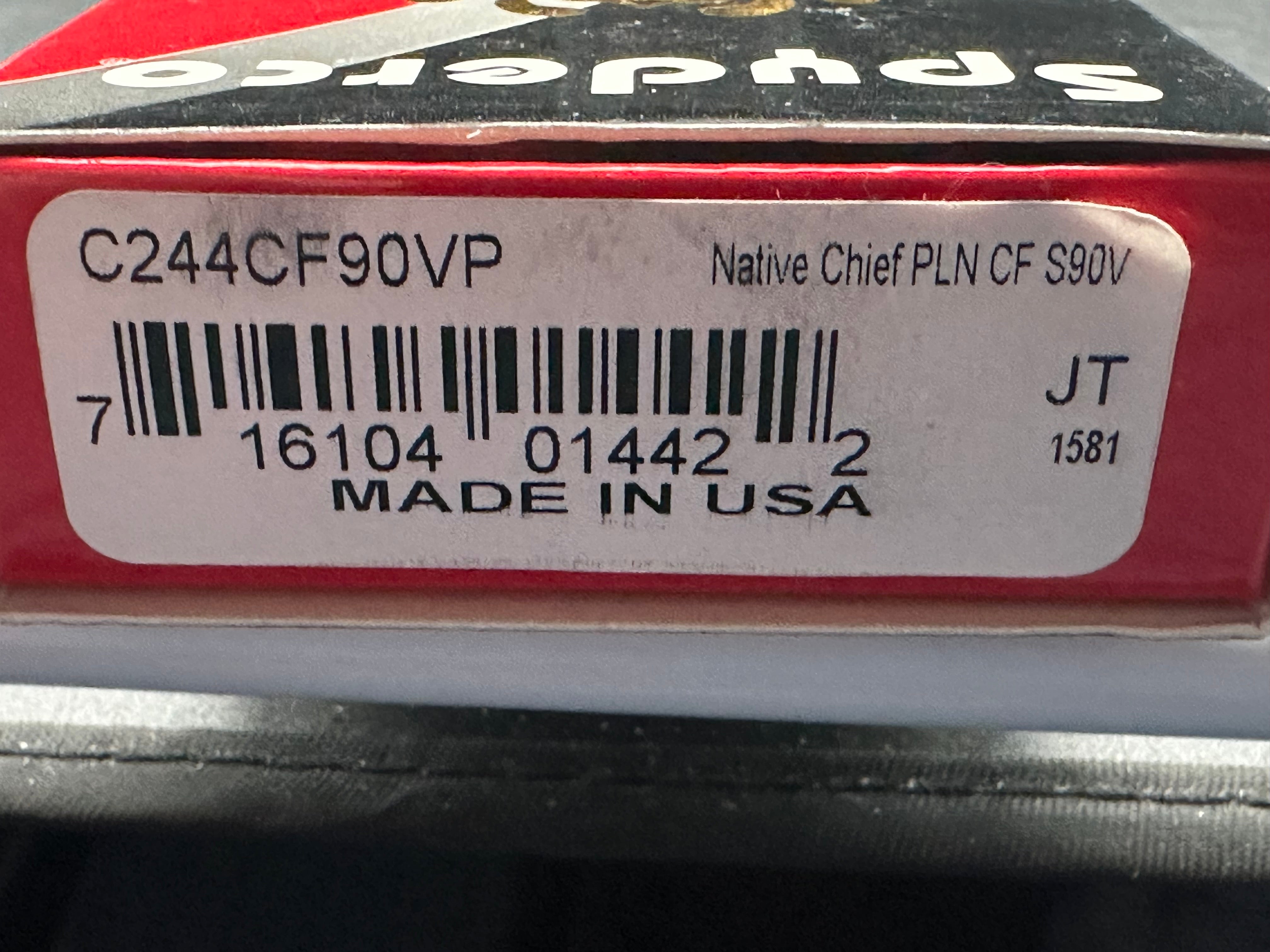 Spyderco Native Chief Lockback Knife Carbon Fiber (4.08" Satin S90V) C244CF90VP