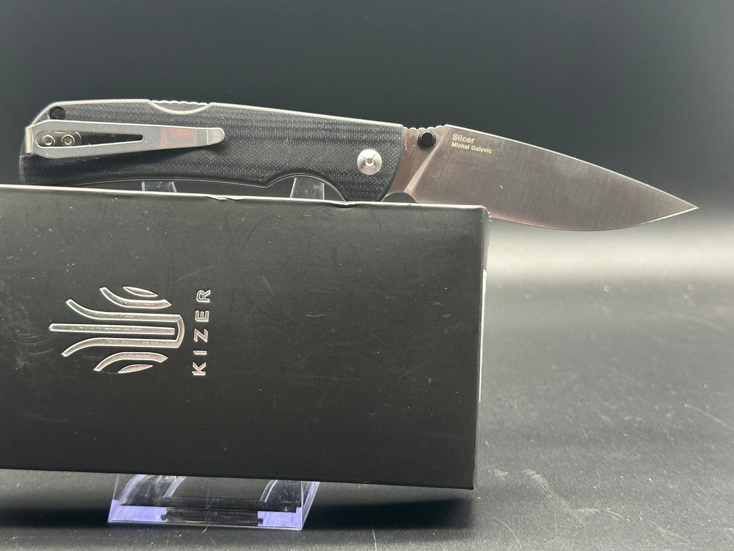 Kizer Slicer Lockback Knife Black G-10 (3.51" Satin) V4538N1