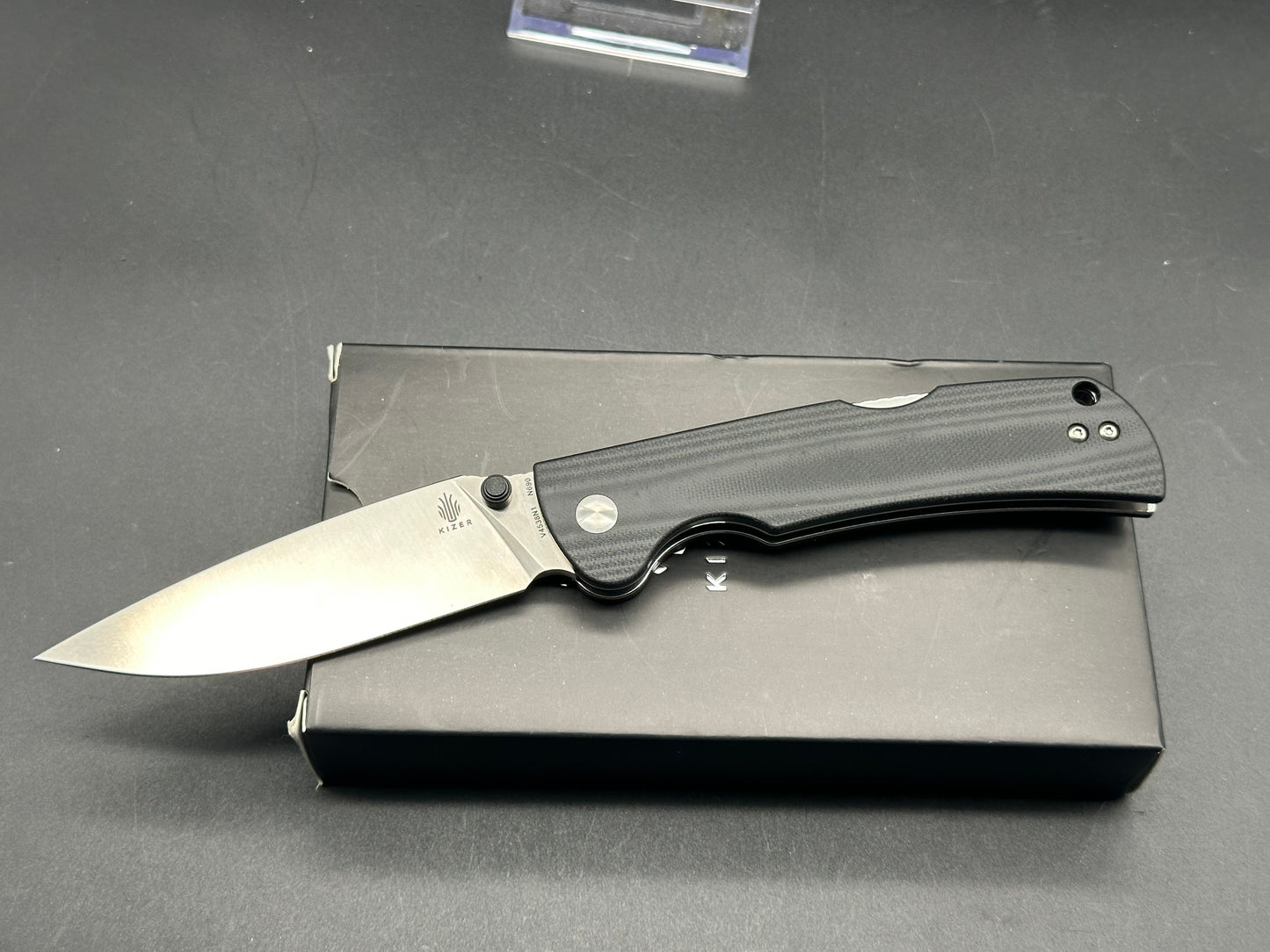 Kizer Slicer Lockback Knife Black G-10 (3.51" Satin) V4538N1