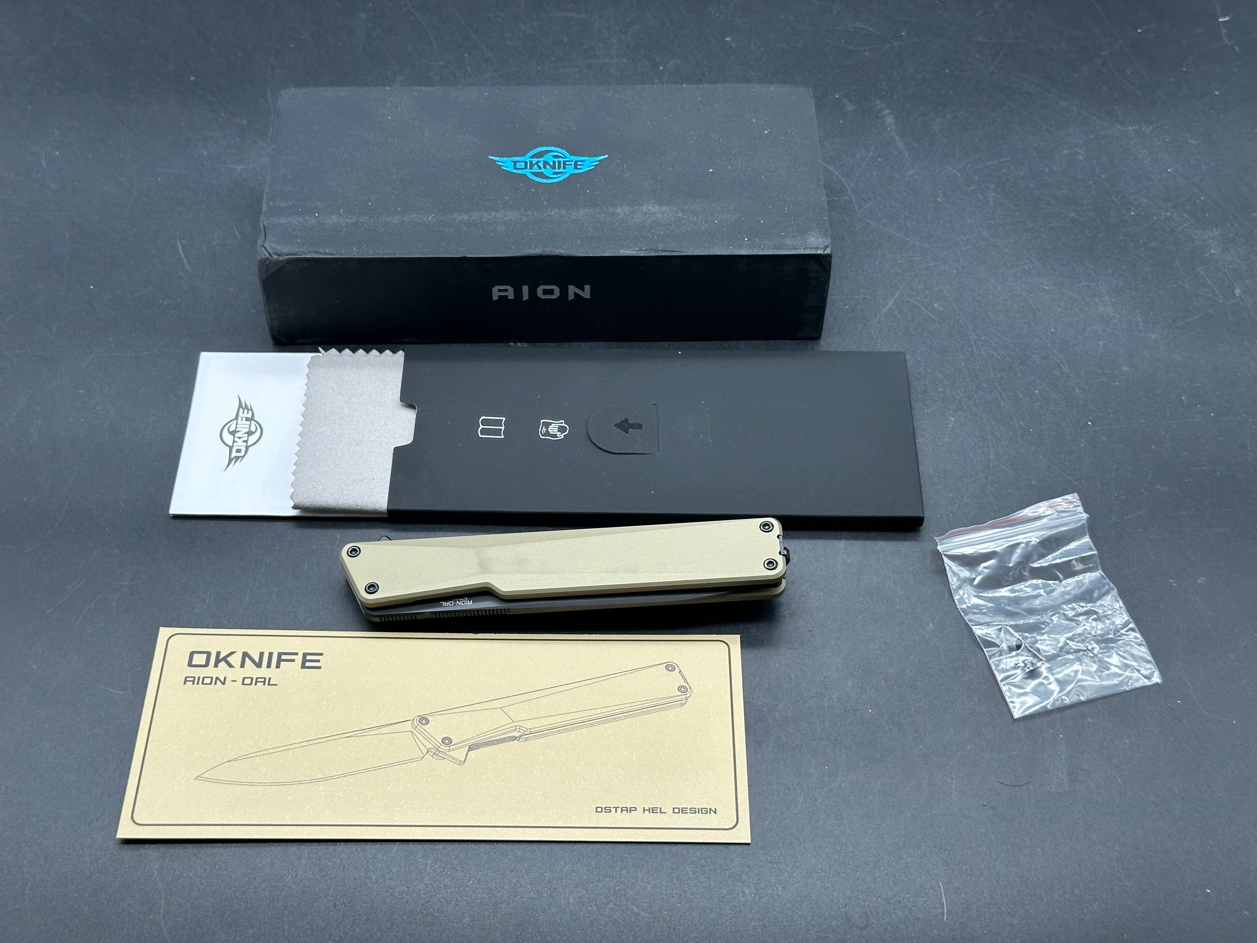 Oknife AION Olive Green Flipper Folding Pocket Knife