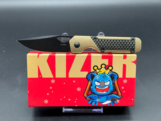 KIZER MINI MILITAW TITANIUM/ZIRCONIUM HANDLE S45VN PLAIN EDGE