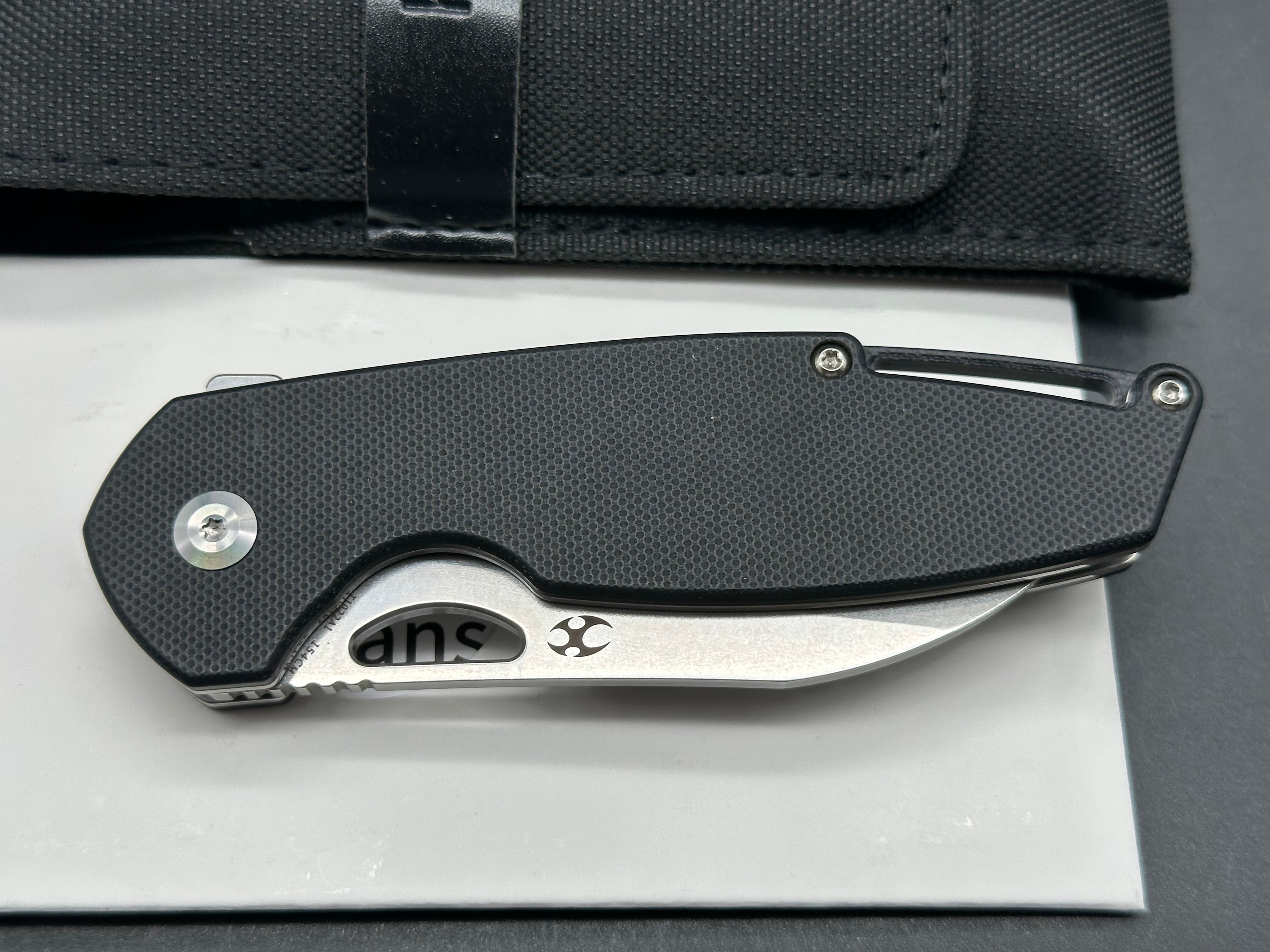Kansept MODEL 6 FOLDING KNIFE BLACK G10 HANDLE 154CM PLAIN EDGE