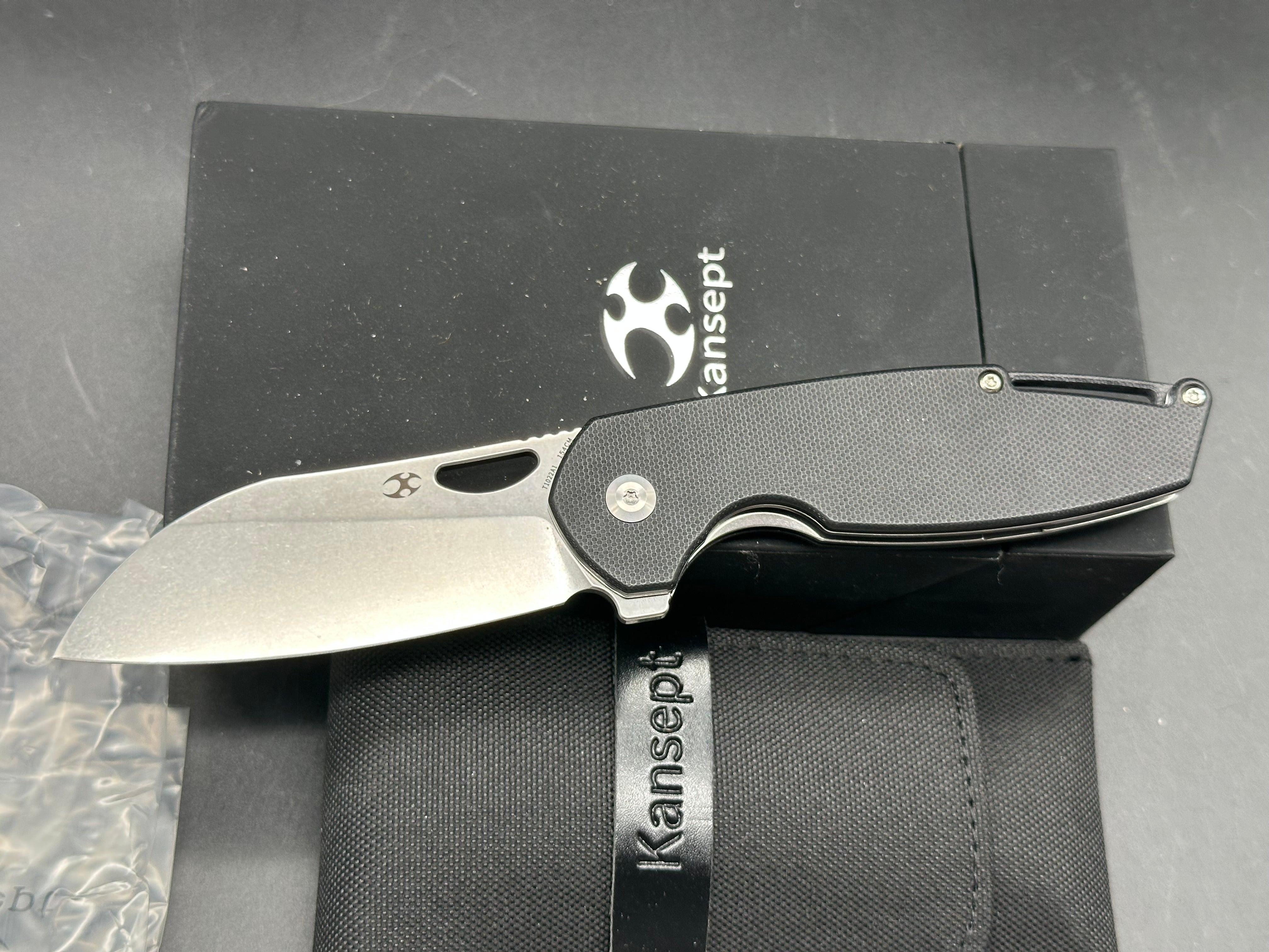 Kansept MODEL 6 FOLDING KNIFE BLACK G10 HANDLE 154CM PLAIN EDGE