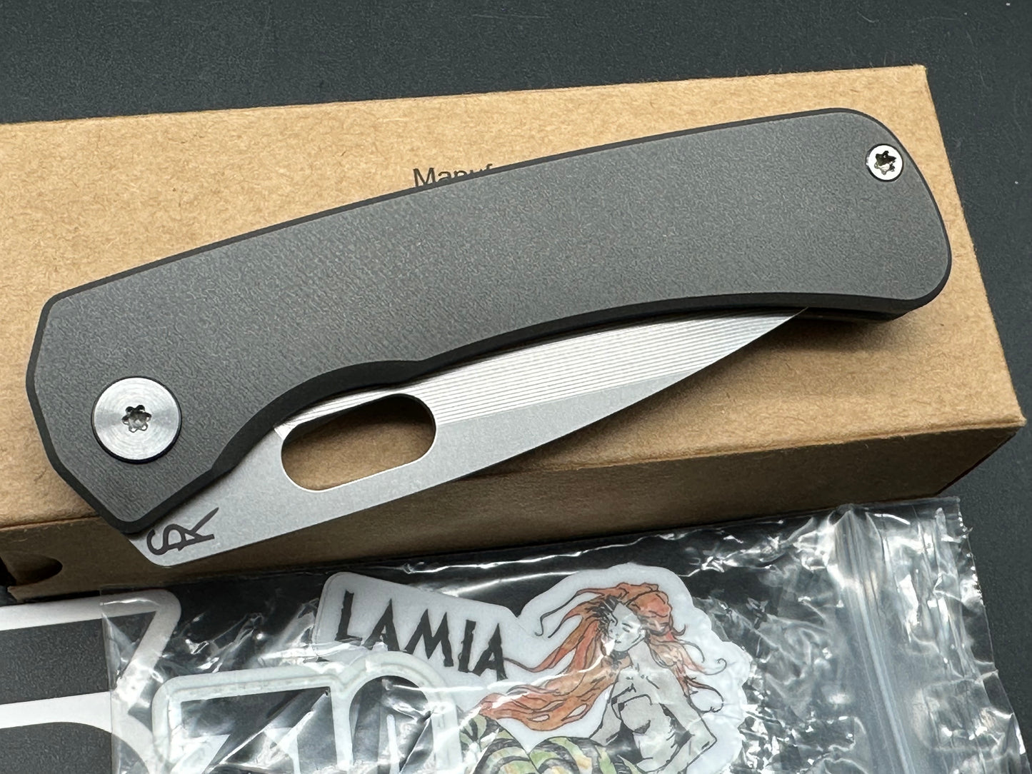 SPK Lamia Gen 4 3.5" Elmax Super Clean Titanium Handle