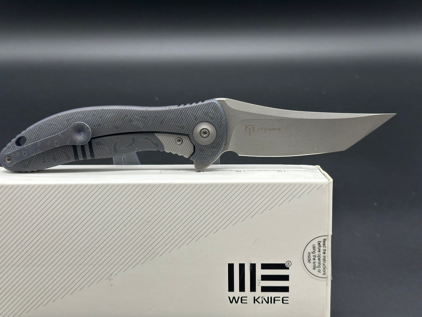 WE Synergy 2 Flamed titanium handle w/tanto M390