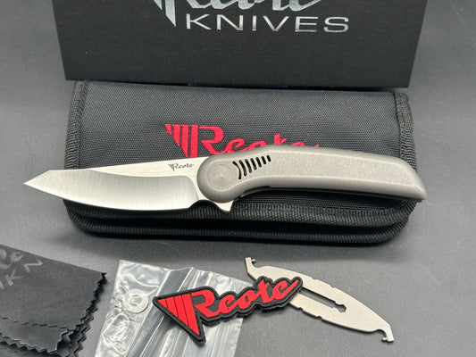 Reate Knives Gent 9 Flipper Frame Lock Knife Titanium (3.3" Satin)