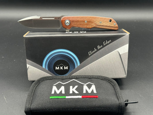 MKM Terzuola Clap Liner Lock Knf Natural Canvas Micarta (3" Satin)