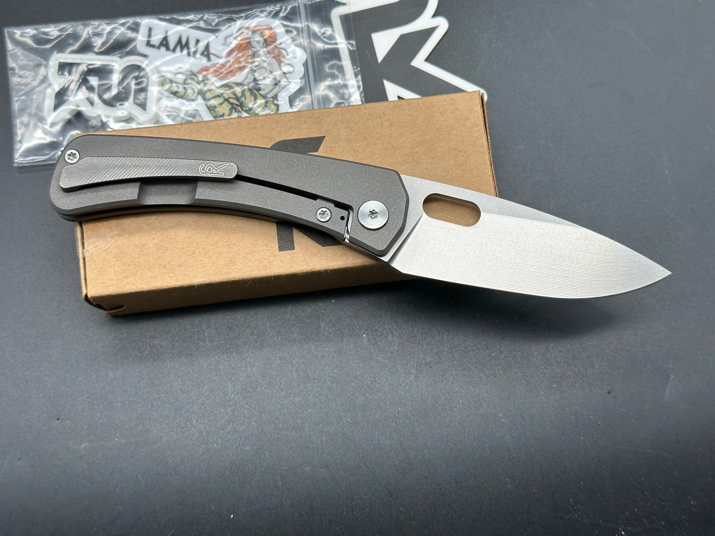 SPK Lamia Gen 4 3.5" Elmax Super Clean Milled Titanium Handle