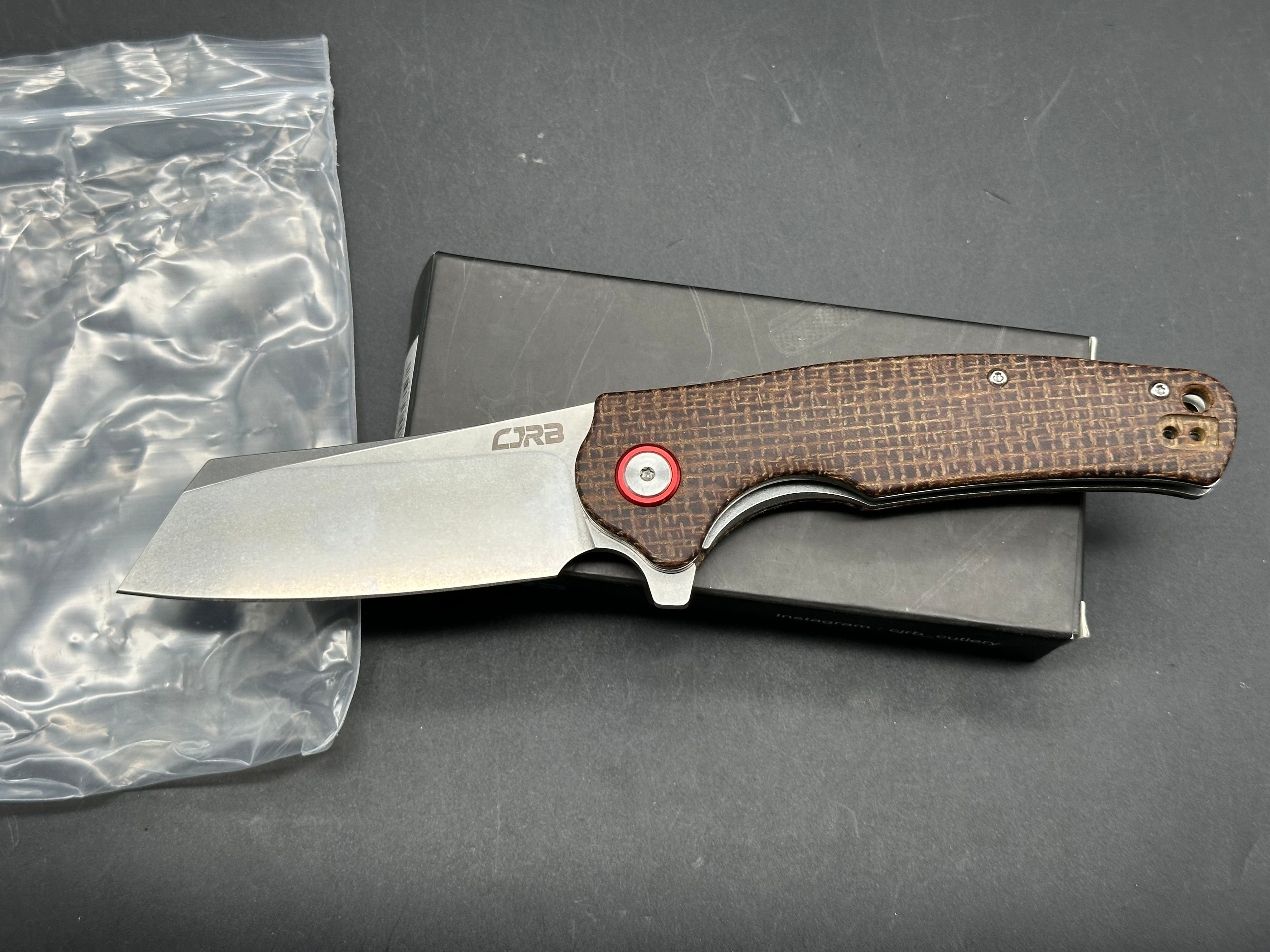 CJRB Crag brown micarta handle w/D2 blade (Knife Center Exclusive)