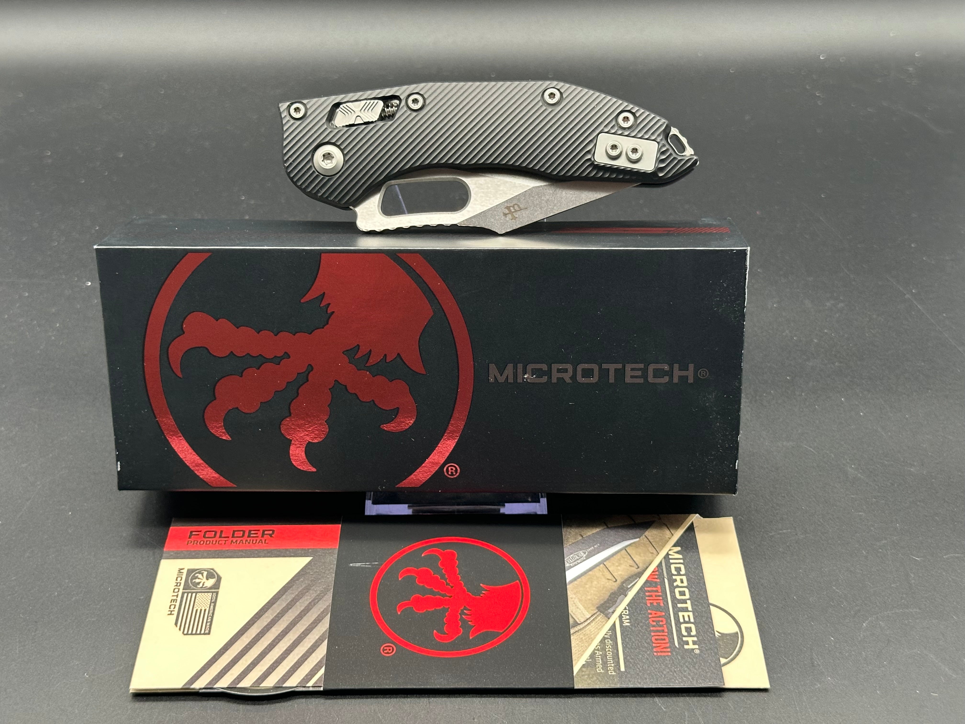 Microtech Stitch RAM-LOCK S/E fluted stonewash partial serrated