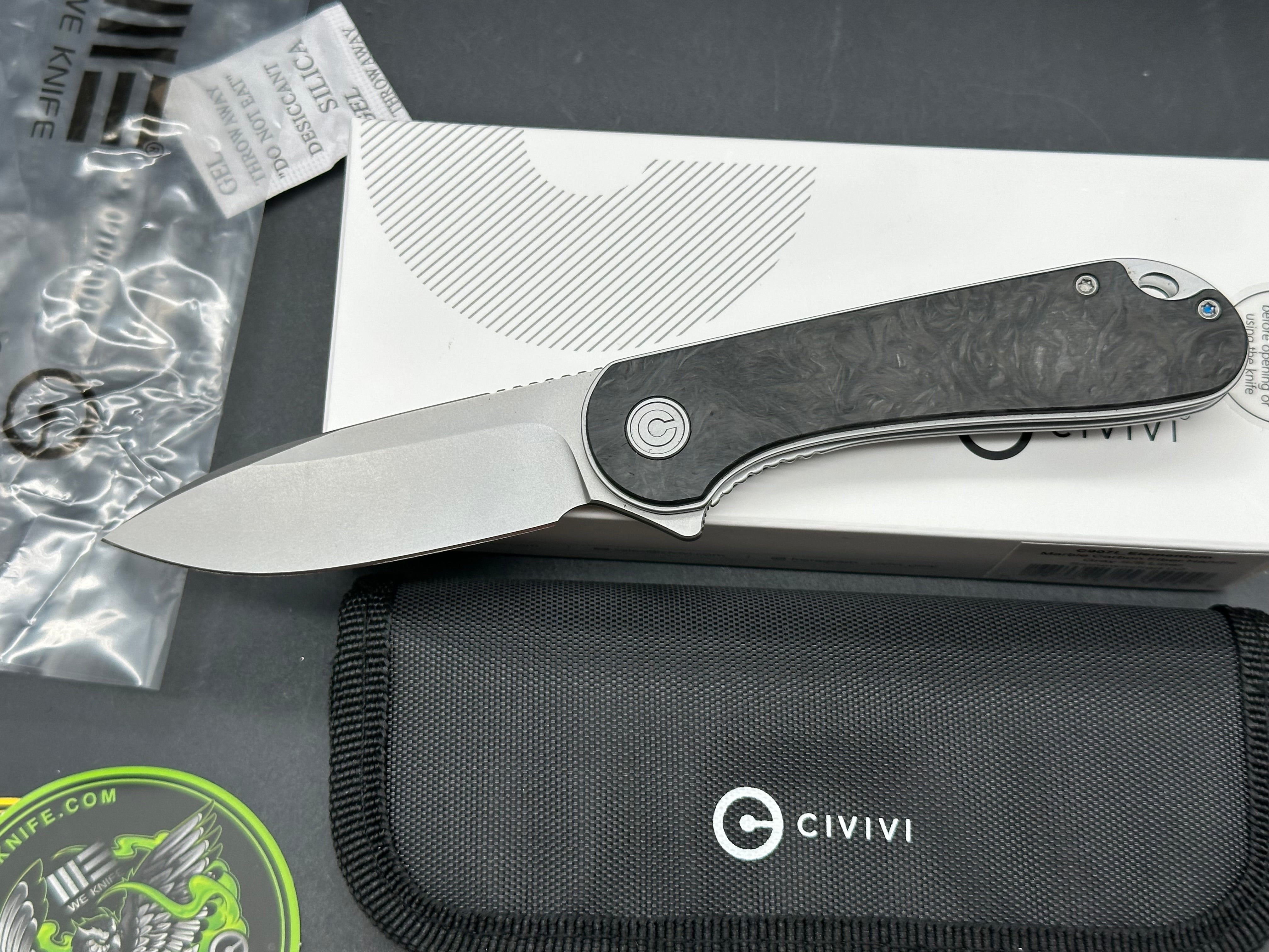 CIVIVI Elementum Liner Lock Knife Marble Carbon Fiber (2.9")