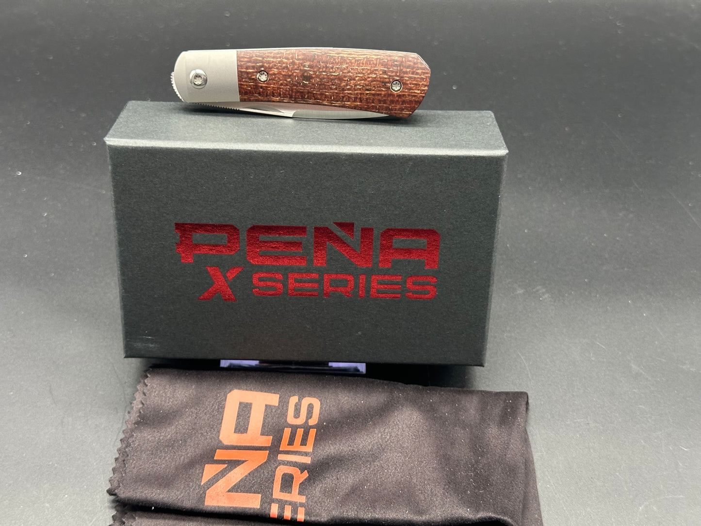 Pena Knives X-Series Apache Front Flipper Knife Brown Micarta (2.75" Satin)