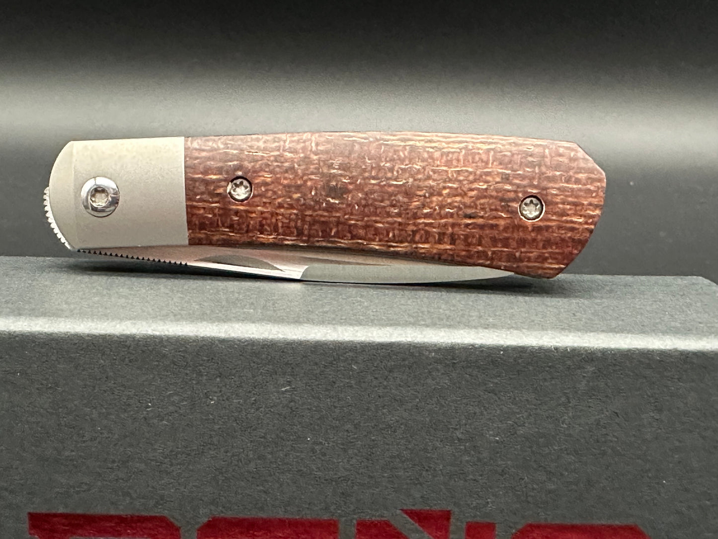 Pena Knives X-Series Apache Front Flipper Knife Brown Micarta (2.75" Satin)