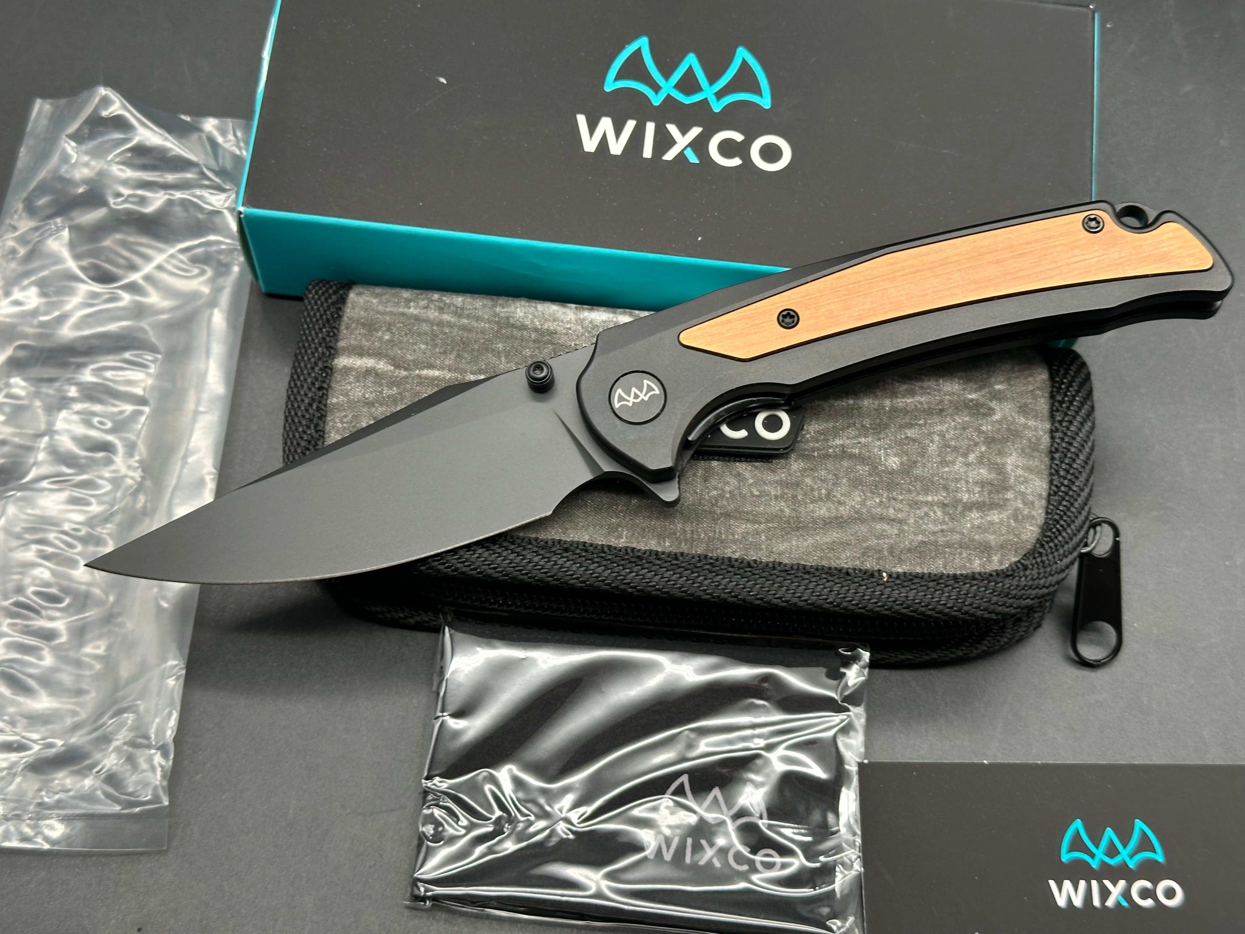WIXCO Scort Folding Knife Black Aluminum/Steel Handle 14C28N Plain Black Blade