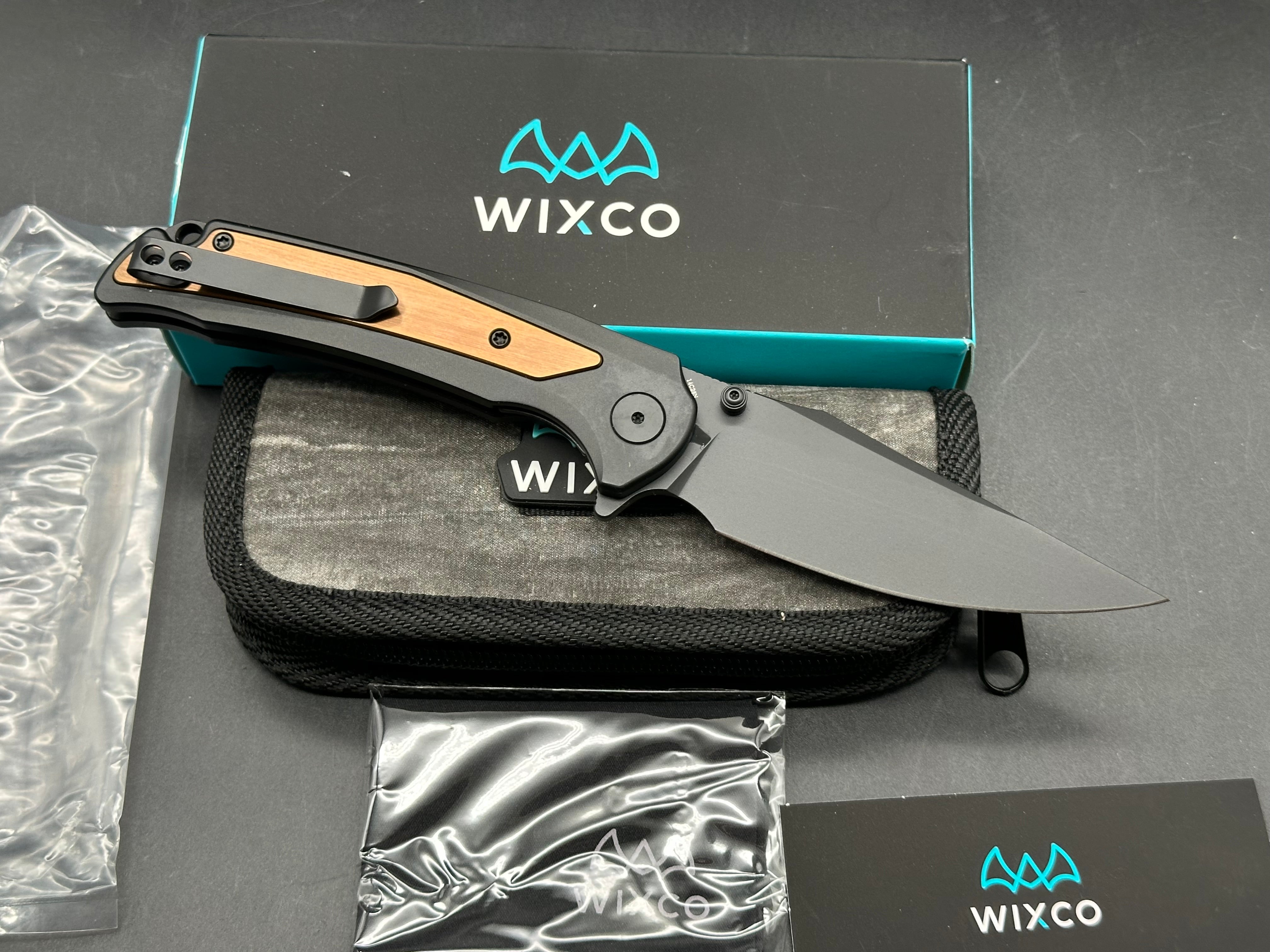 WIXCO Scort Folding Knife Black Aluminum/Steel Handle 14C28N Plain Black Blade