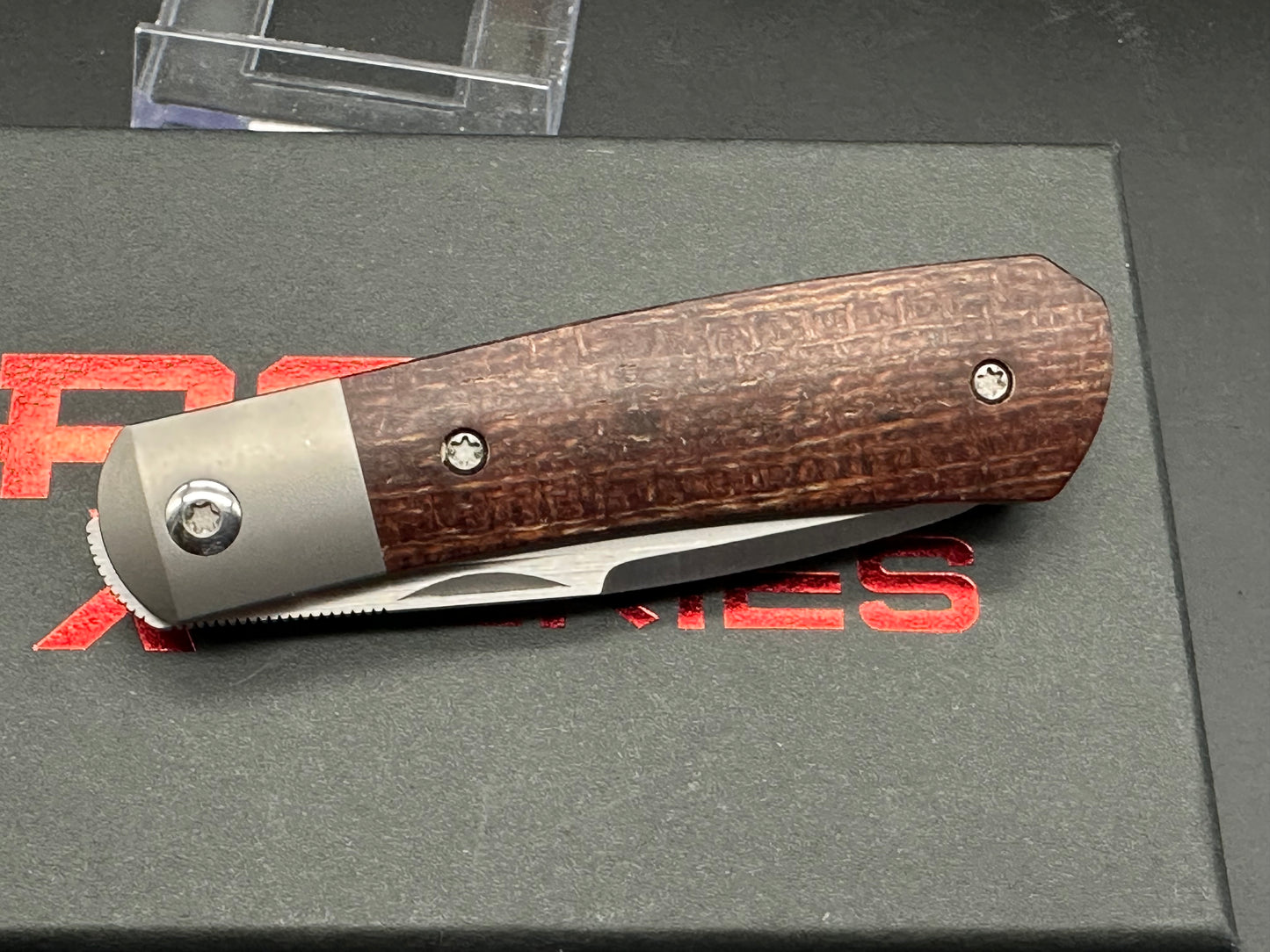 Pena Knives X-Series Apache Front Flipper Knife Brown Micarta (2.75" Satin)